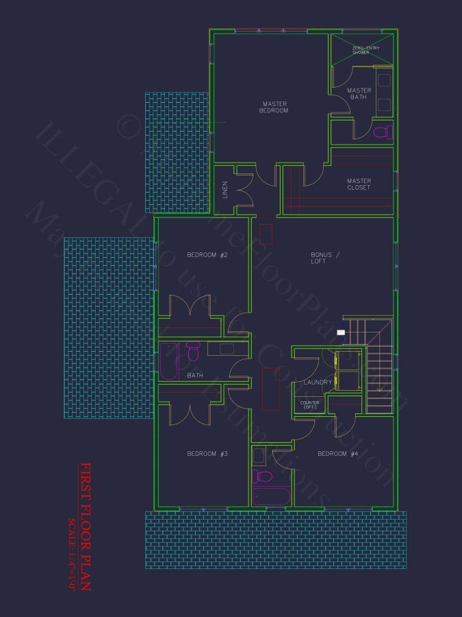 Modern house Floor Plan with Detailed CAD Architecture Designs