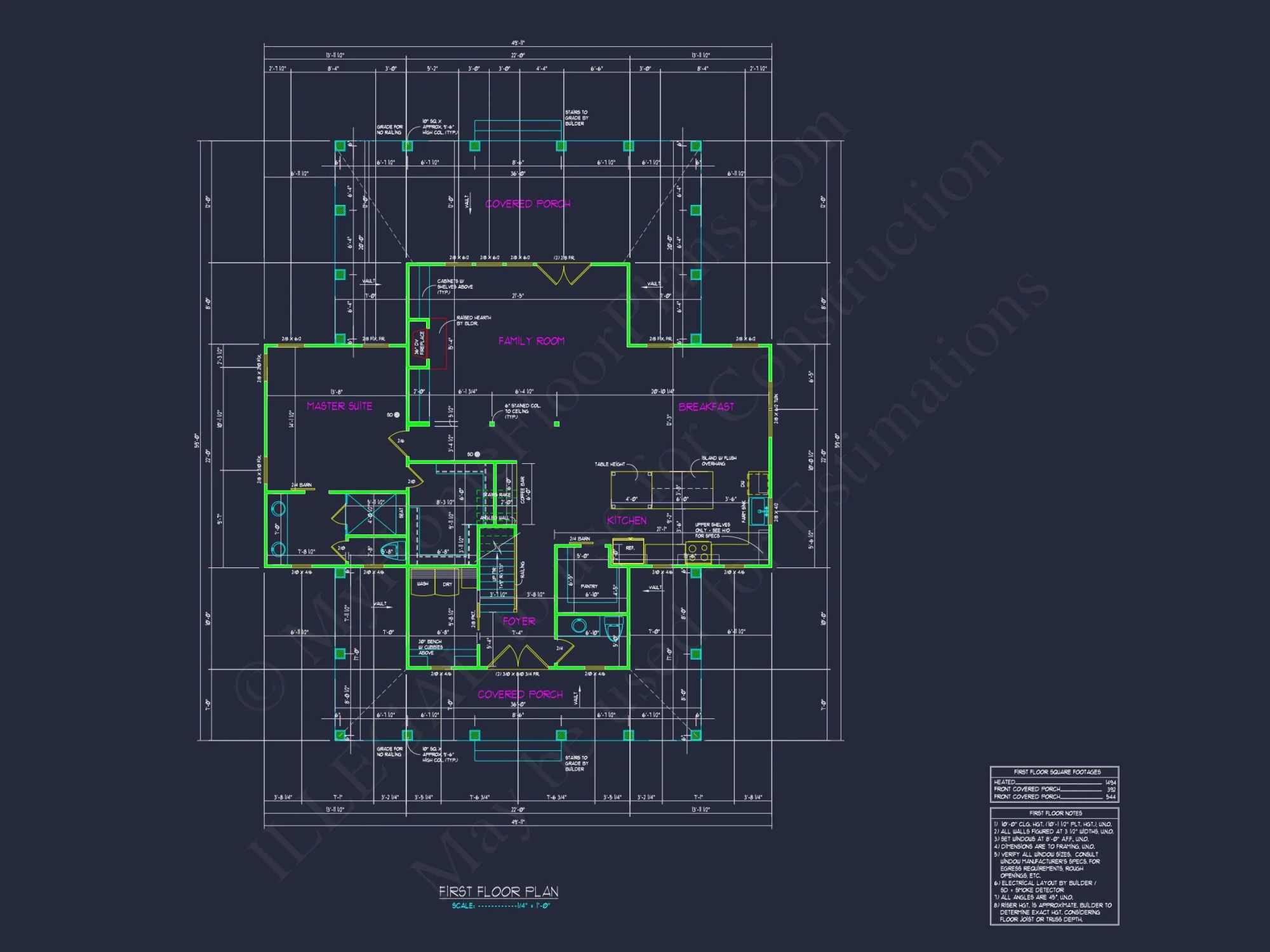 Two-Story house Plan with 4 Bedrooms and Open Floor Design