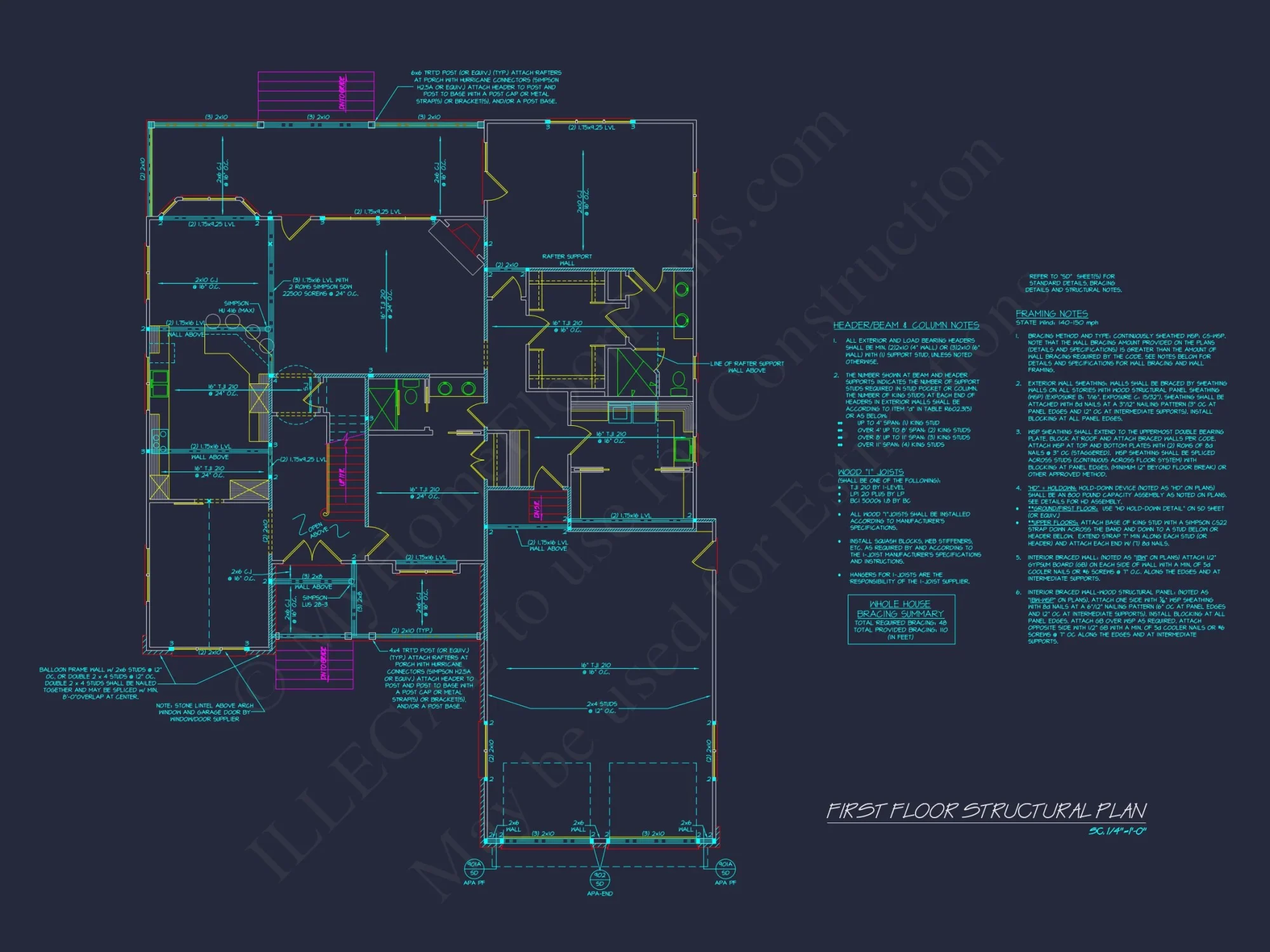 Craftsman house Plan with Detailed CAD Blueprint and Open Design