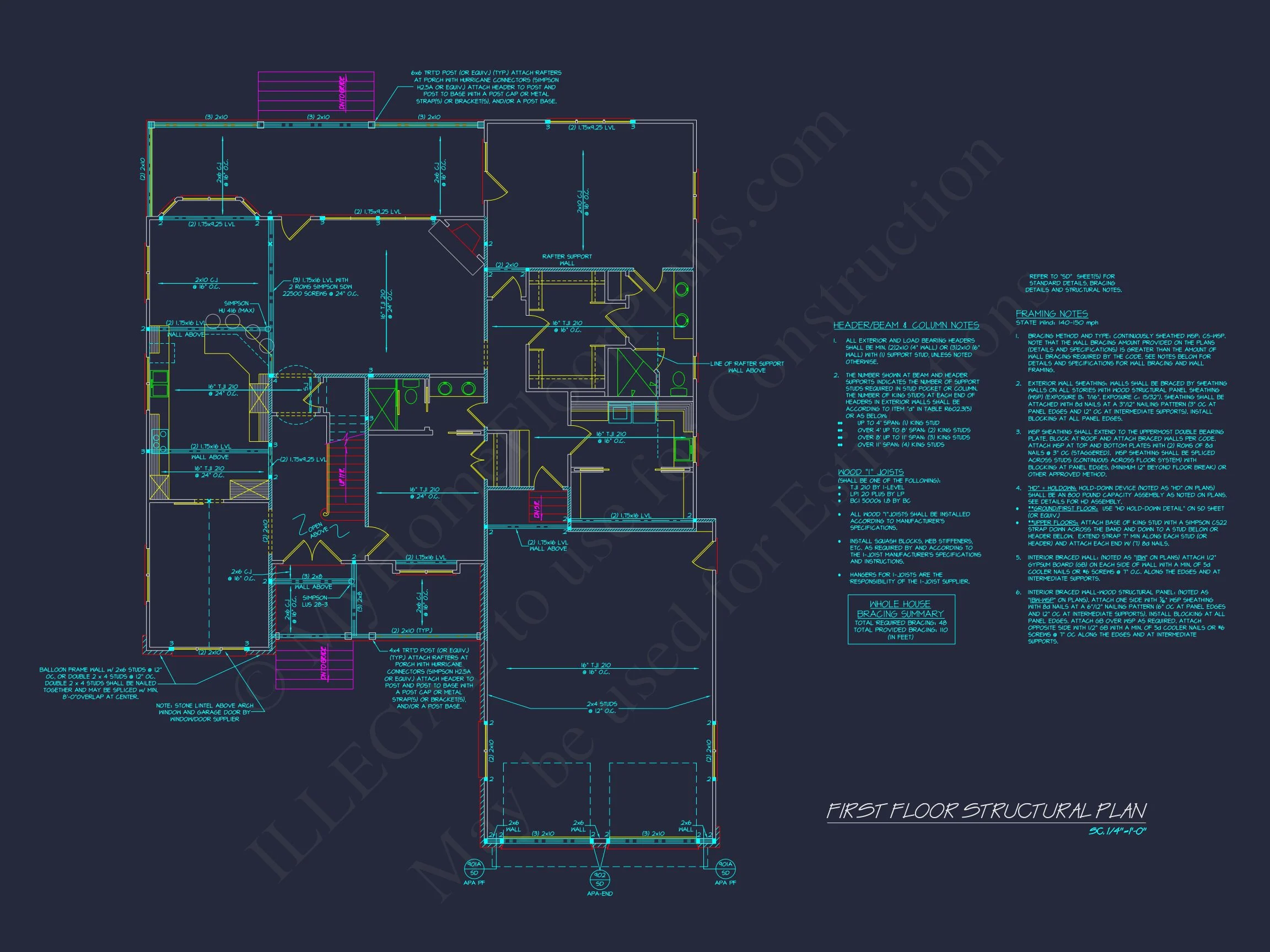 20-1857 HOUSE PLAN - Craftsman House Plan with Detailed CAD Blueprint and Open Design 10 Craftsman house Plan with Detailed CAD Blueprint and Open Design