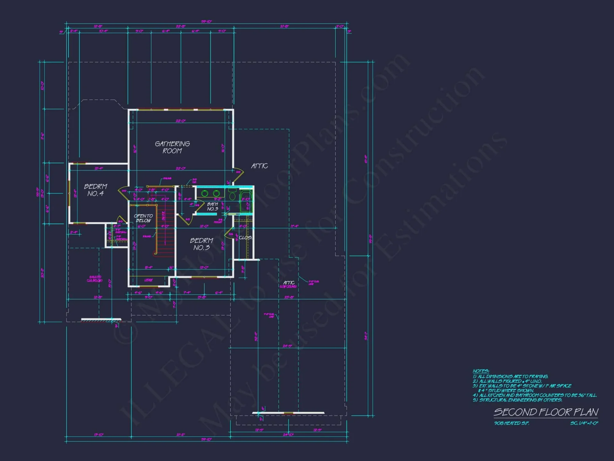 Craftsman house Plan with Detailed CAD Blueprint and Open Design