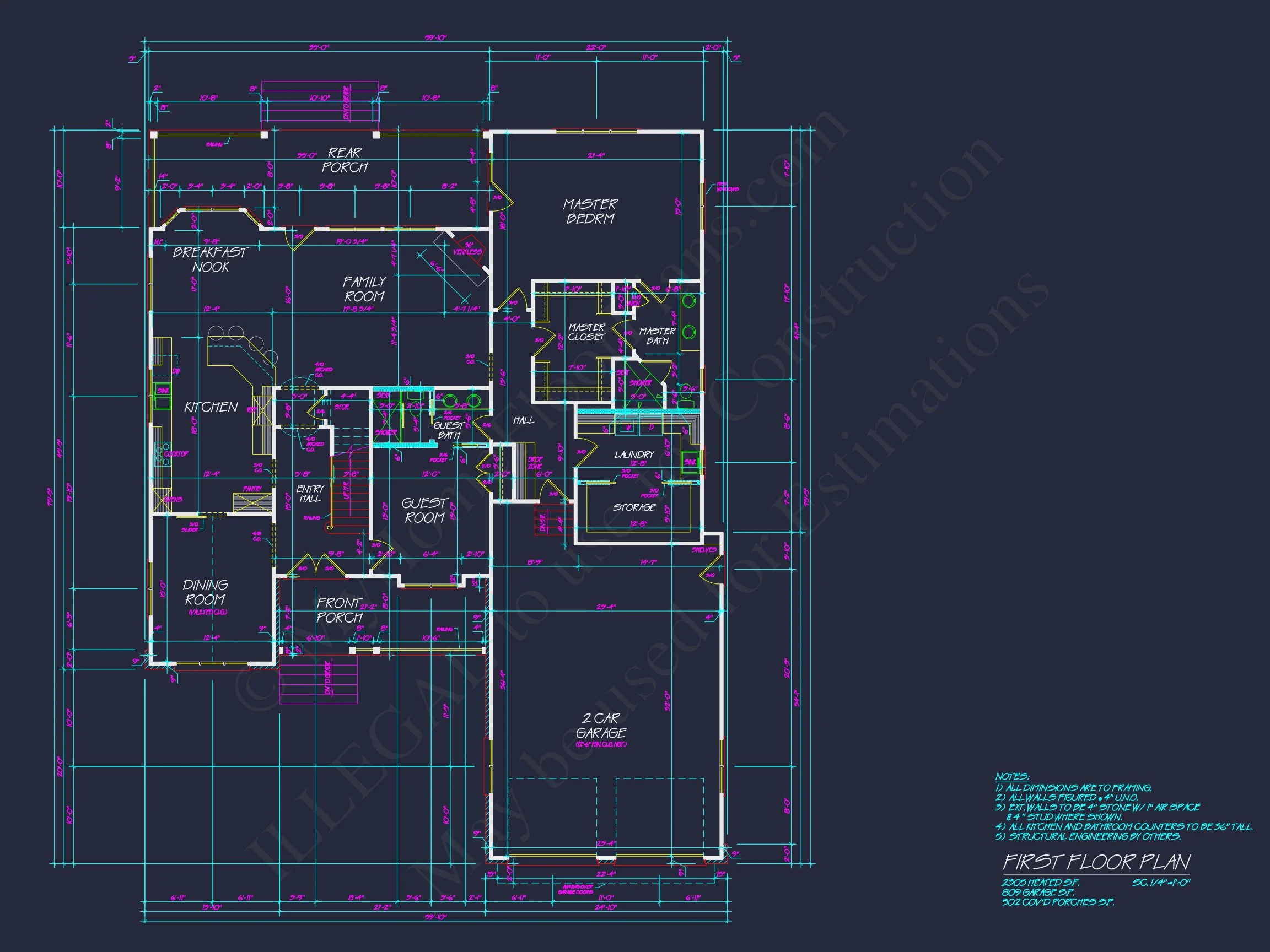 20-1857 HOUSE PLAN - Craftsman House Plan with Detailed CAD Blueprint and Open Design 7 Craftsman house Plan with Detailed CAD Blueprint and Open Design