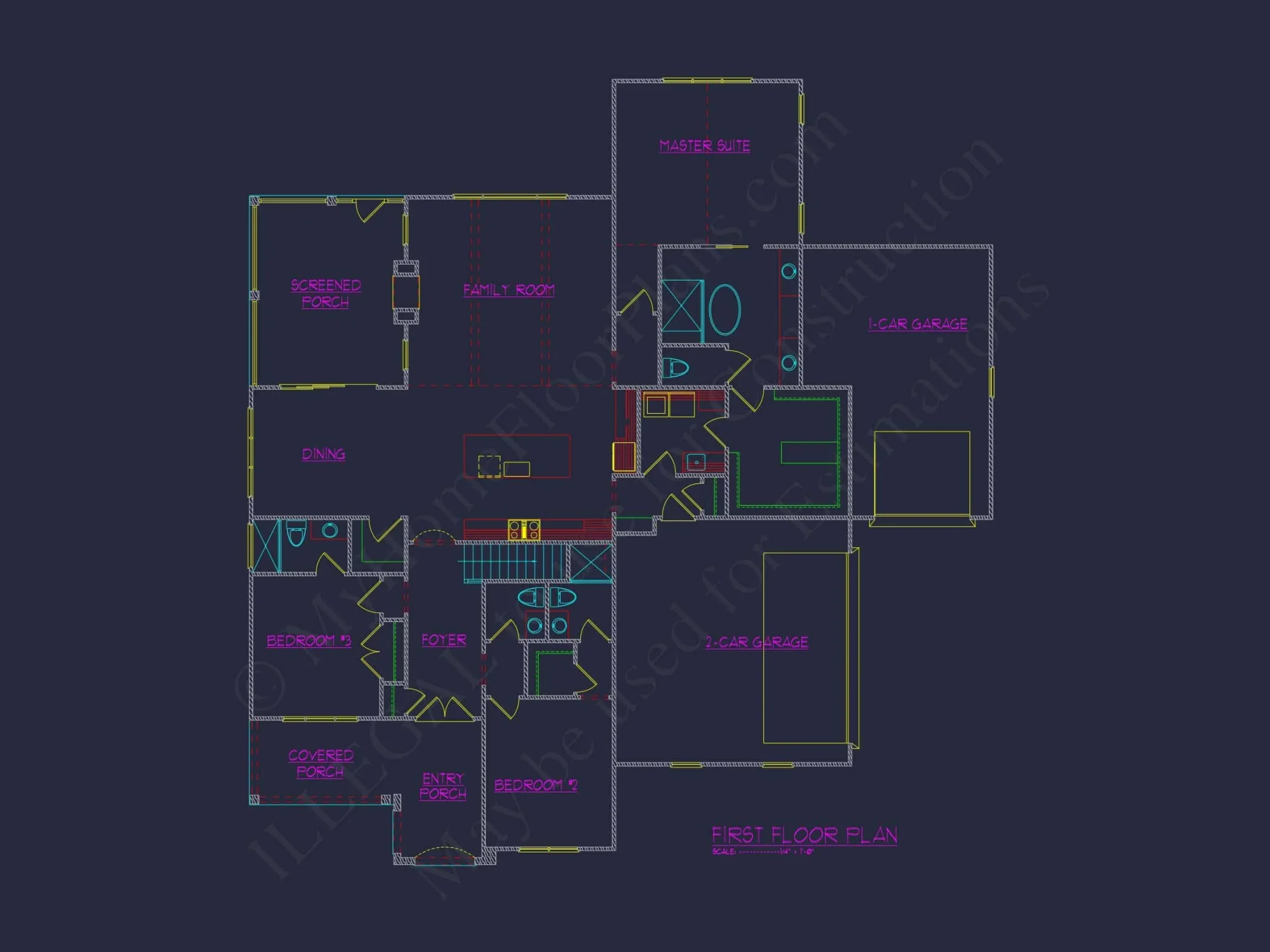 Modern Craftsman house Plan with CAD Designs and Floor Blueprint