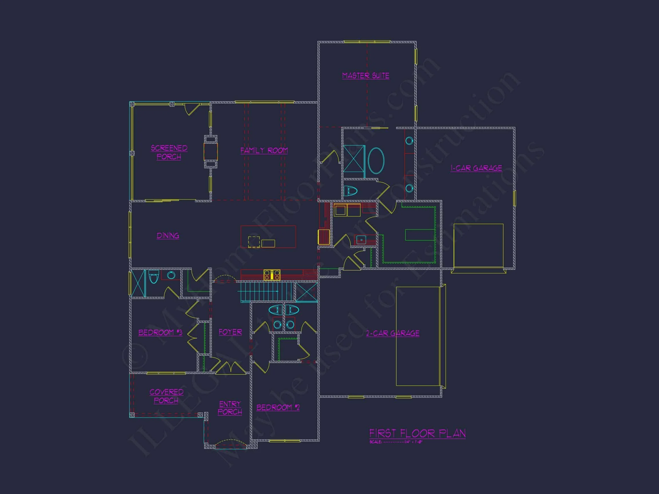 Modern Craftsman house Plan with CAD Designs and Floor Blueprint