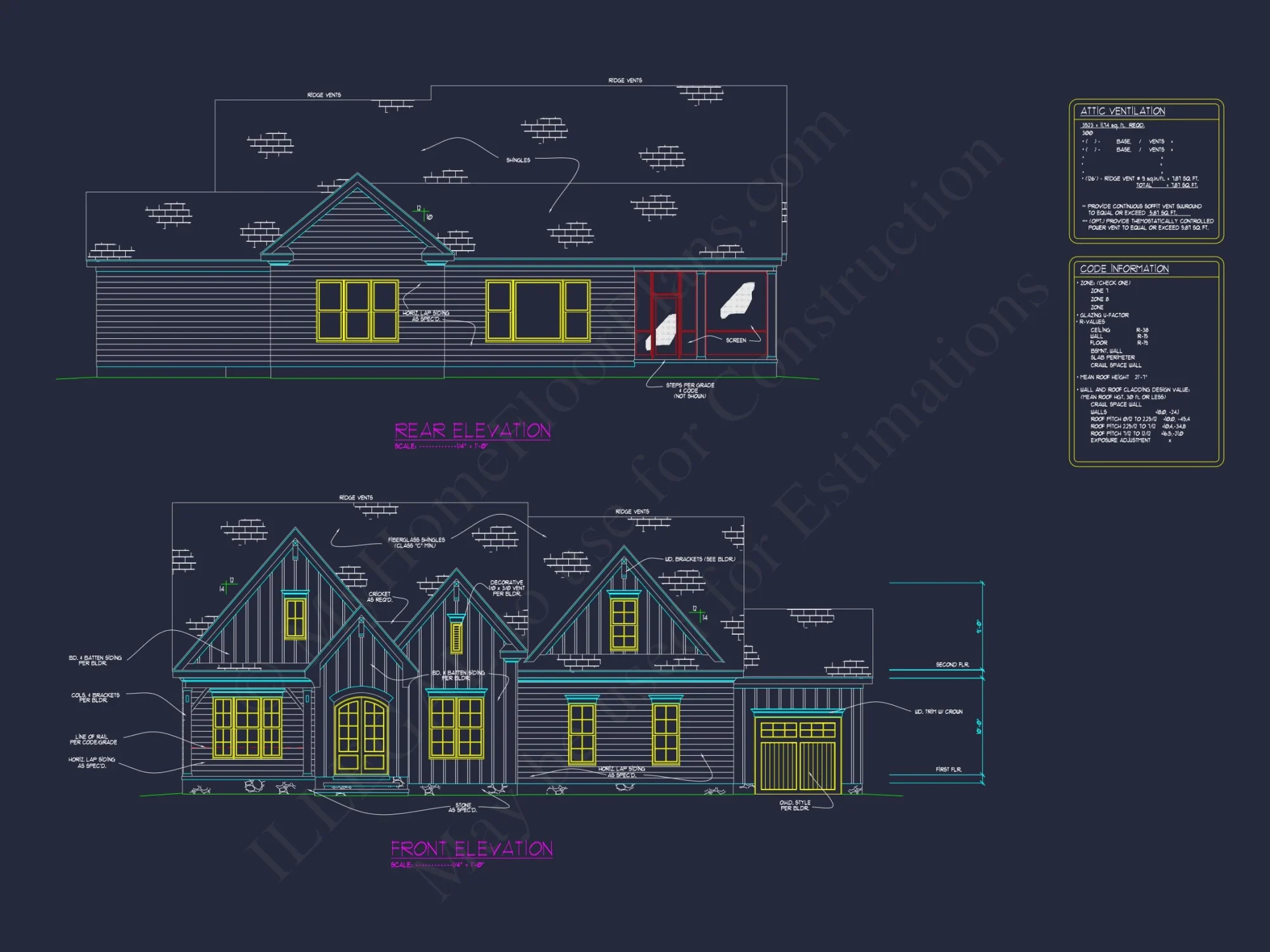 Modern Craftsman house Plan with CAD Designs and Floor Blueprint