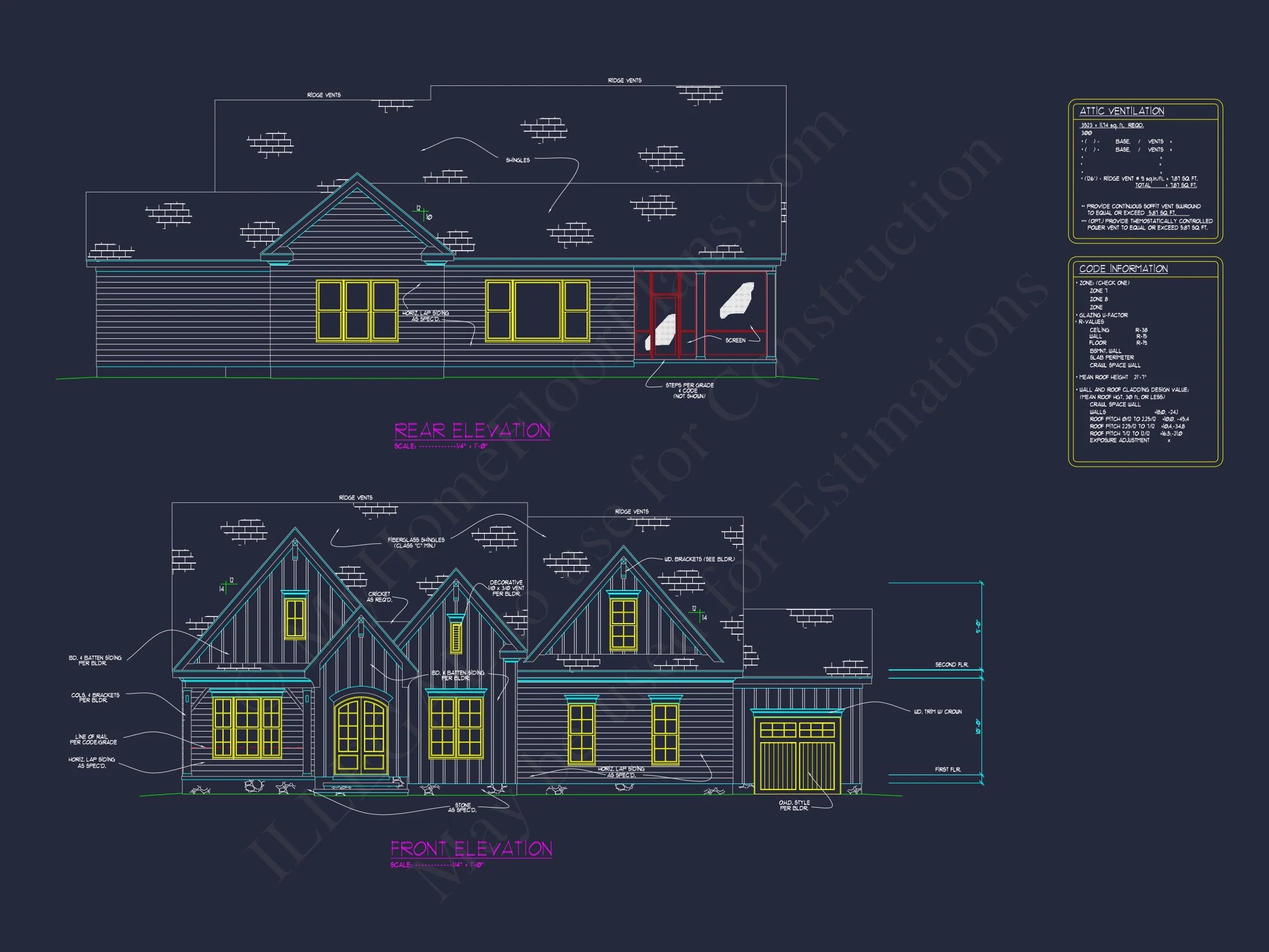 Modern Craftsman house Plan with CAD Designs and Floor Blueprint