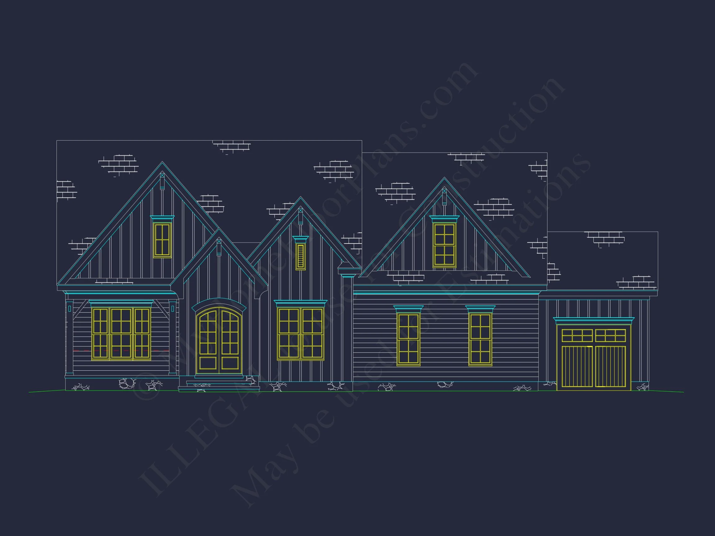 Modern Craftsman house Plan with CAD Designs and Floor Blueprint
