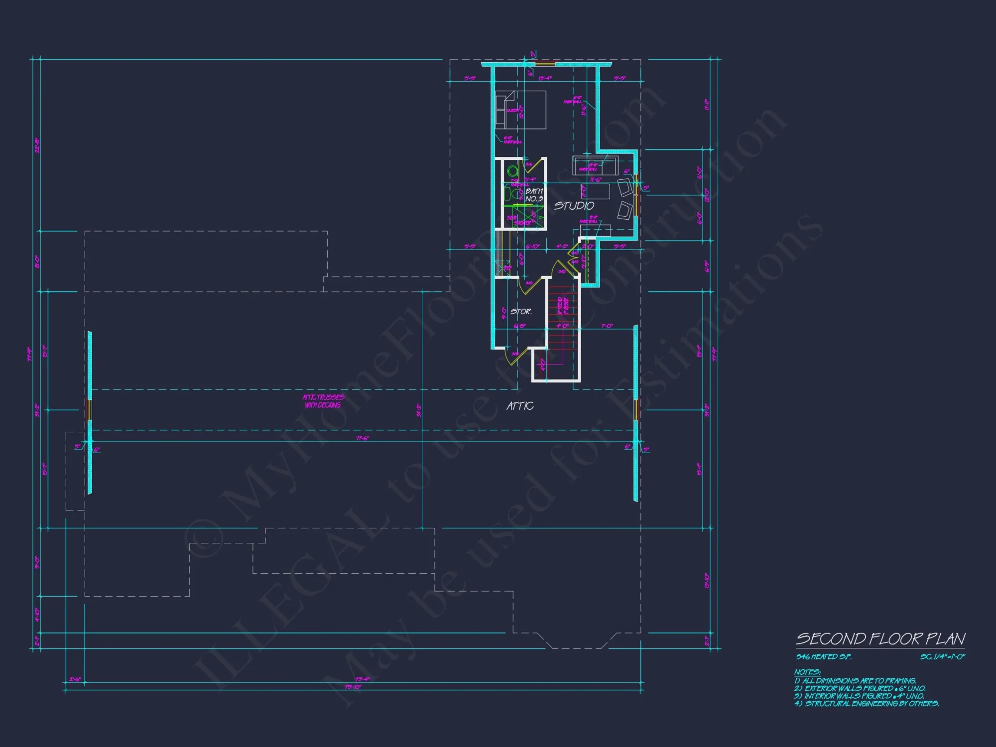 Ranch-Style house Plan with 3 Bedrooms and CAD Blueprints