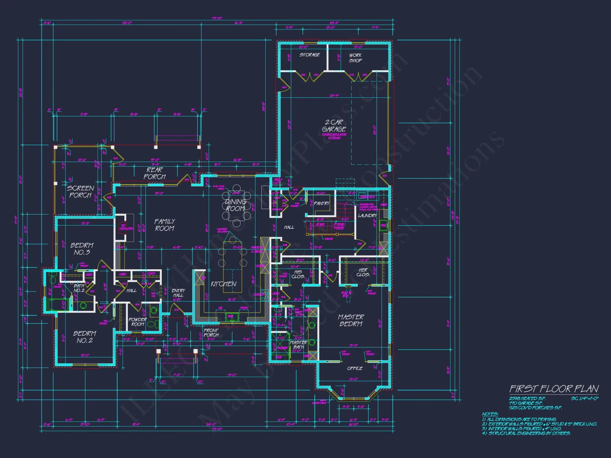 Ranch-Style house Plan with 3 Bedrooms and CAD Blueprints