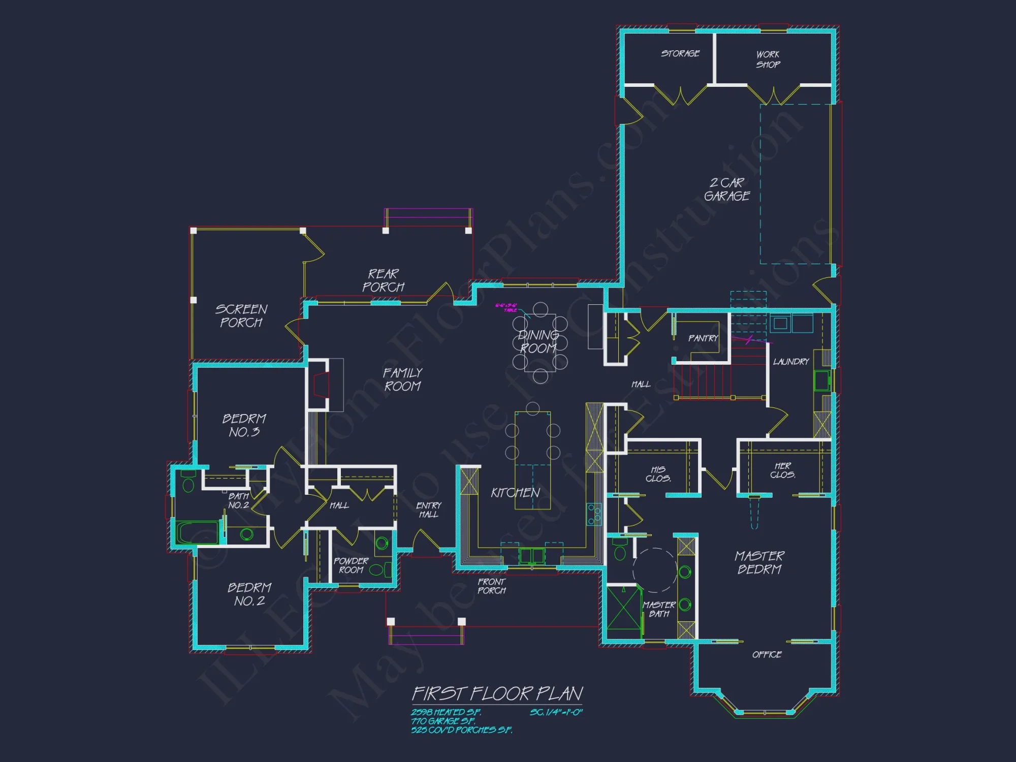 Ranch-Style house Plan with 3 Bedrooms and CAD Blueprints