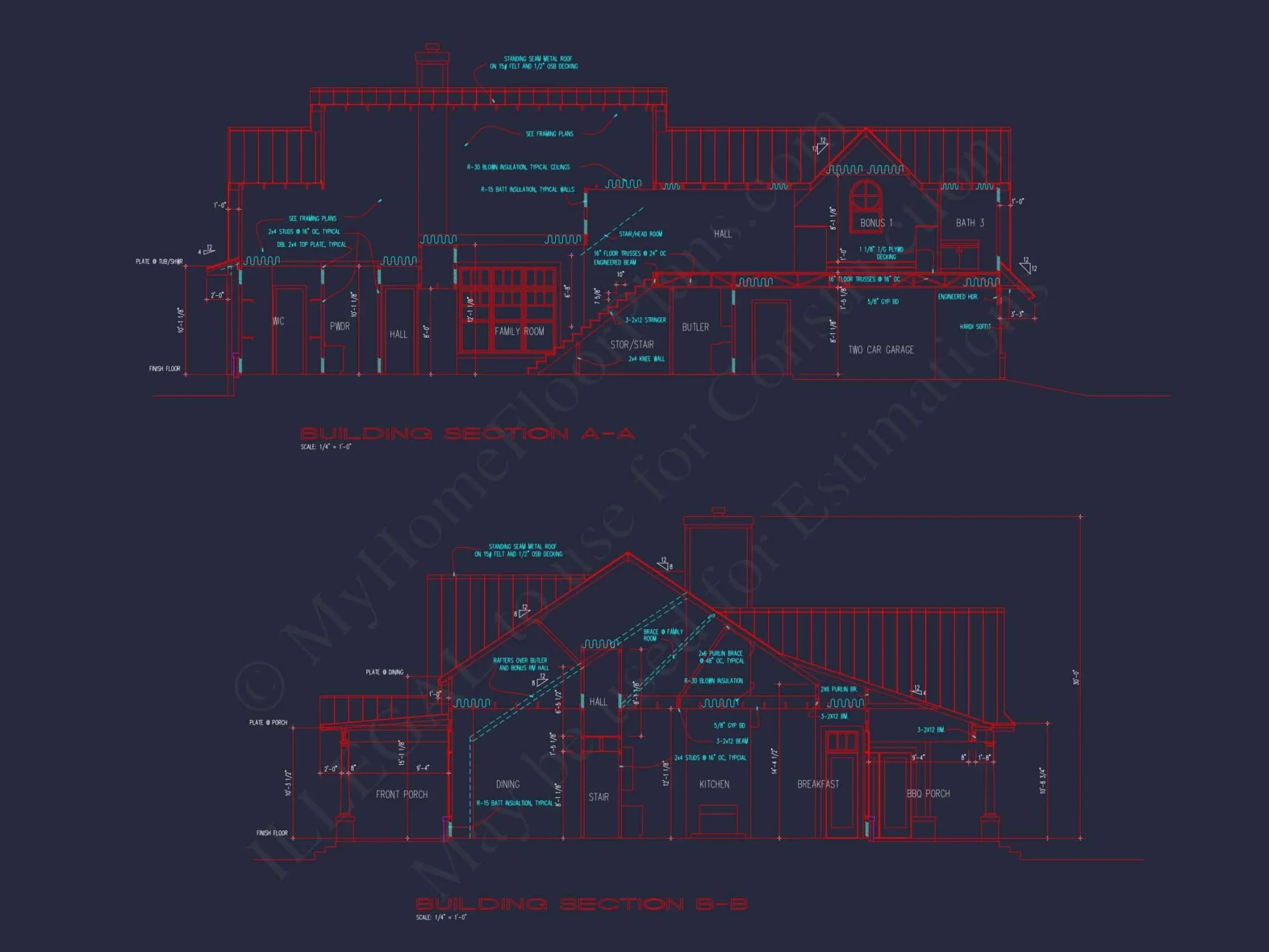 Spacious 1.5-Story house Plan with Modern CAD Designs
