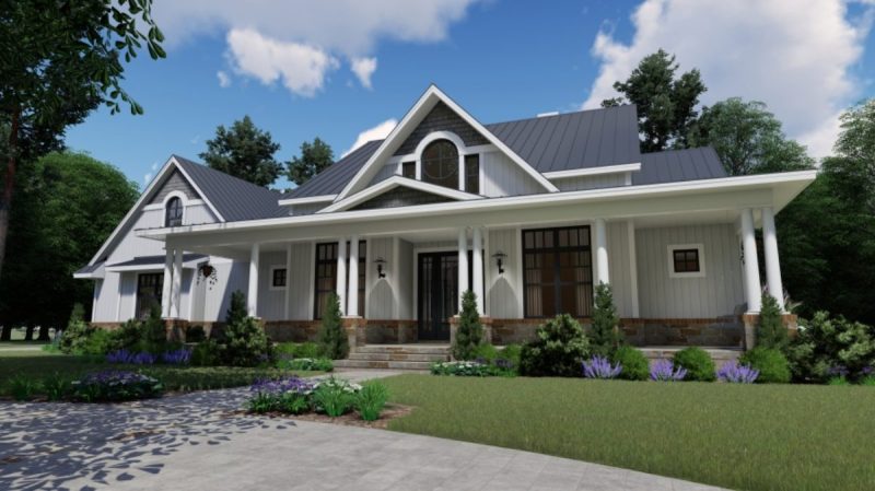 Spacious 1.5-Story house Plan with Modern CAD Designs