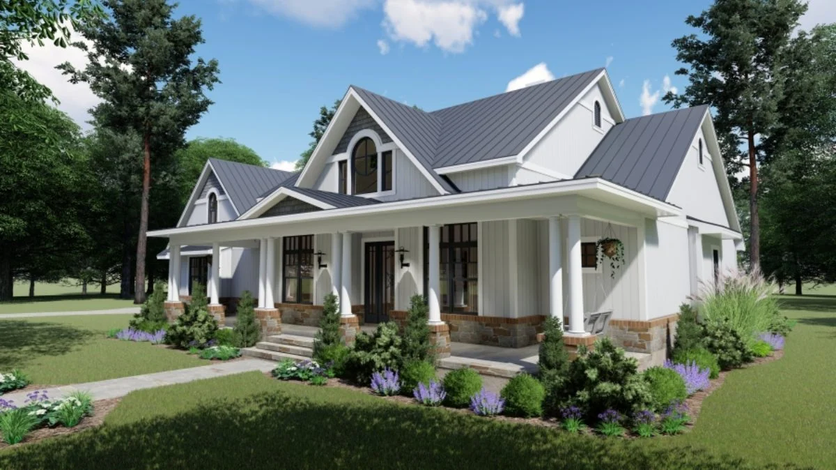 Spacious 1.5-Story house Plan with Modern CAD Designs
