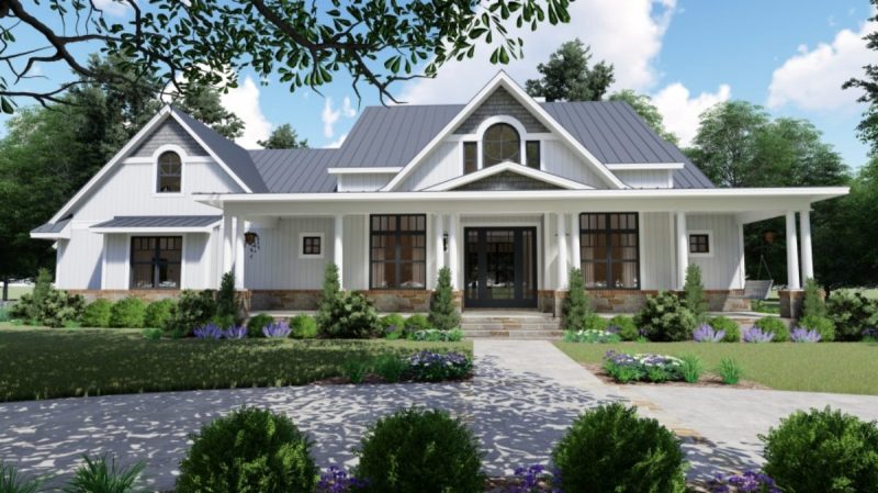 Spacious 1.5-Story house Plan with Modern CAD Designs