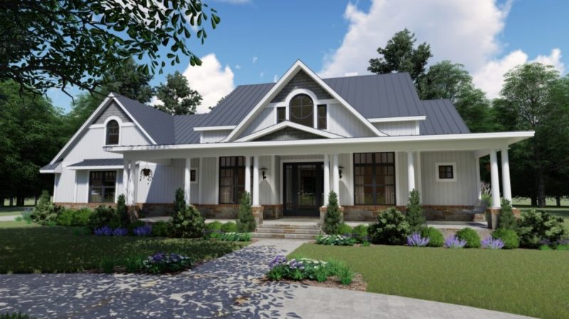 Spacious 1.5-Story house Plan with Modern CAD Designs