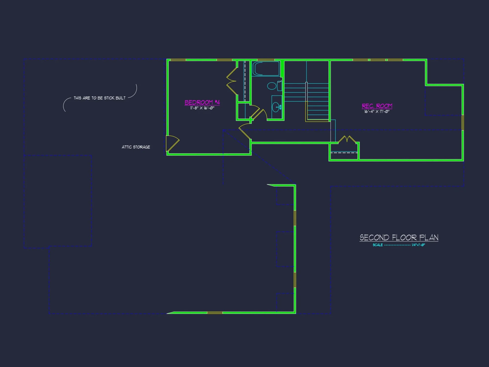 Modern Craftsman house Plan with 1.5 Stories and Open Floor Plan