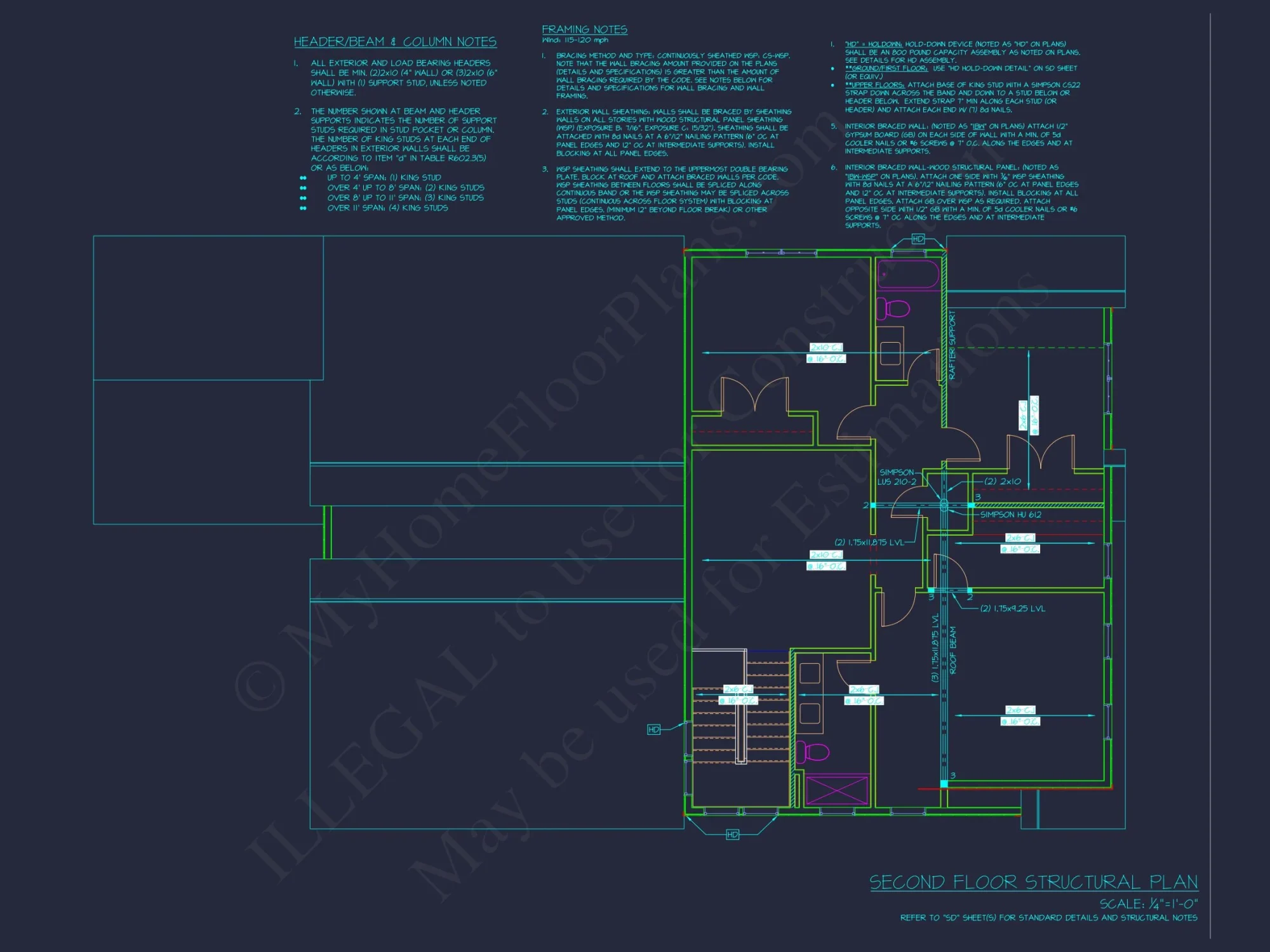 Beautiful 4-Bedroom house Plan with CAD Designs & Blueprint