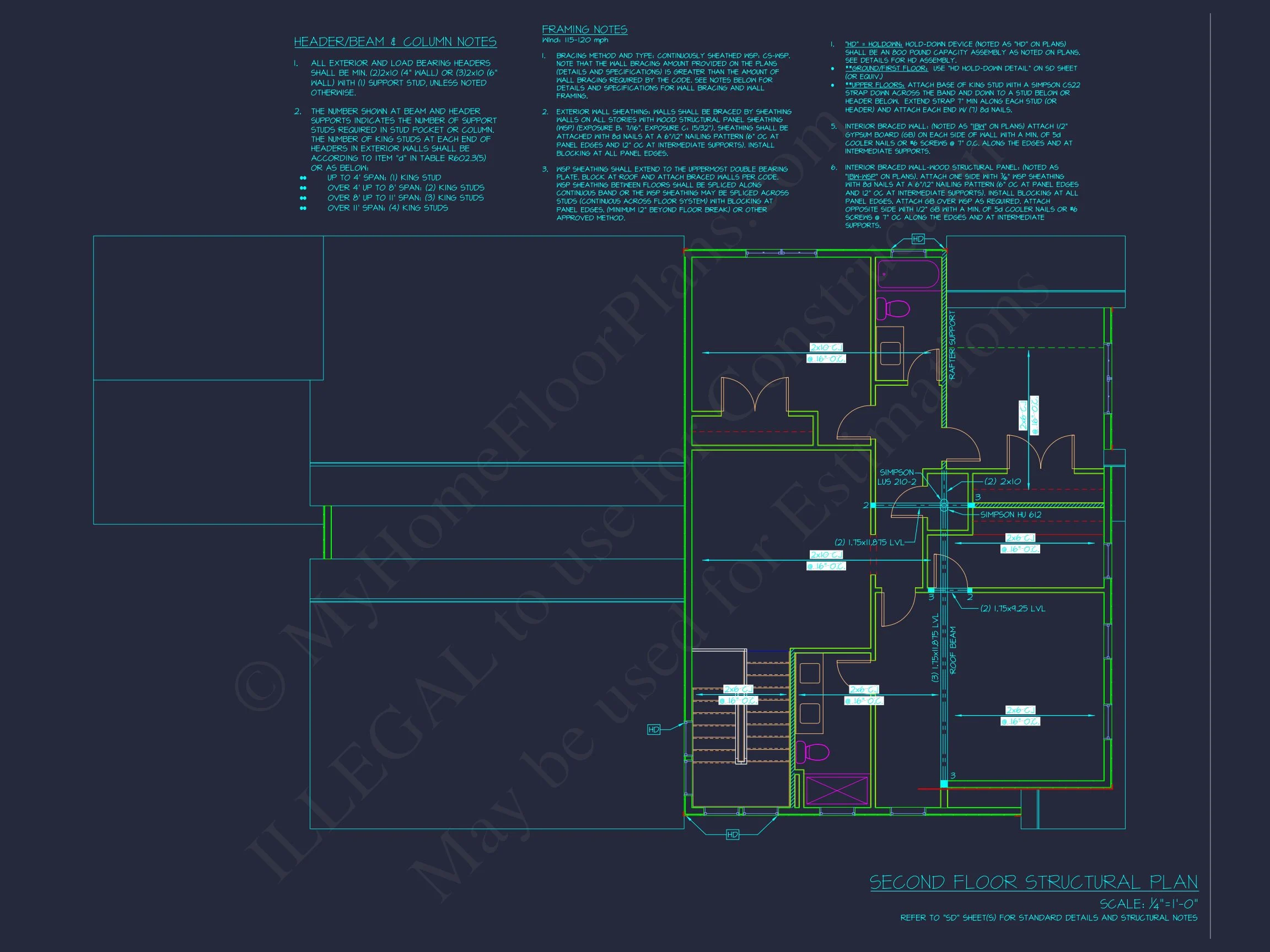 Beautiful 4-Bedroom house Plan with CAD Designs & Blueprint