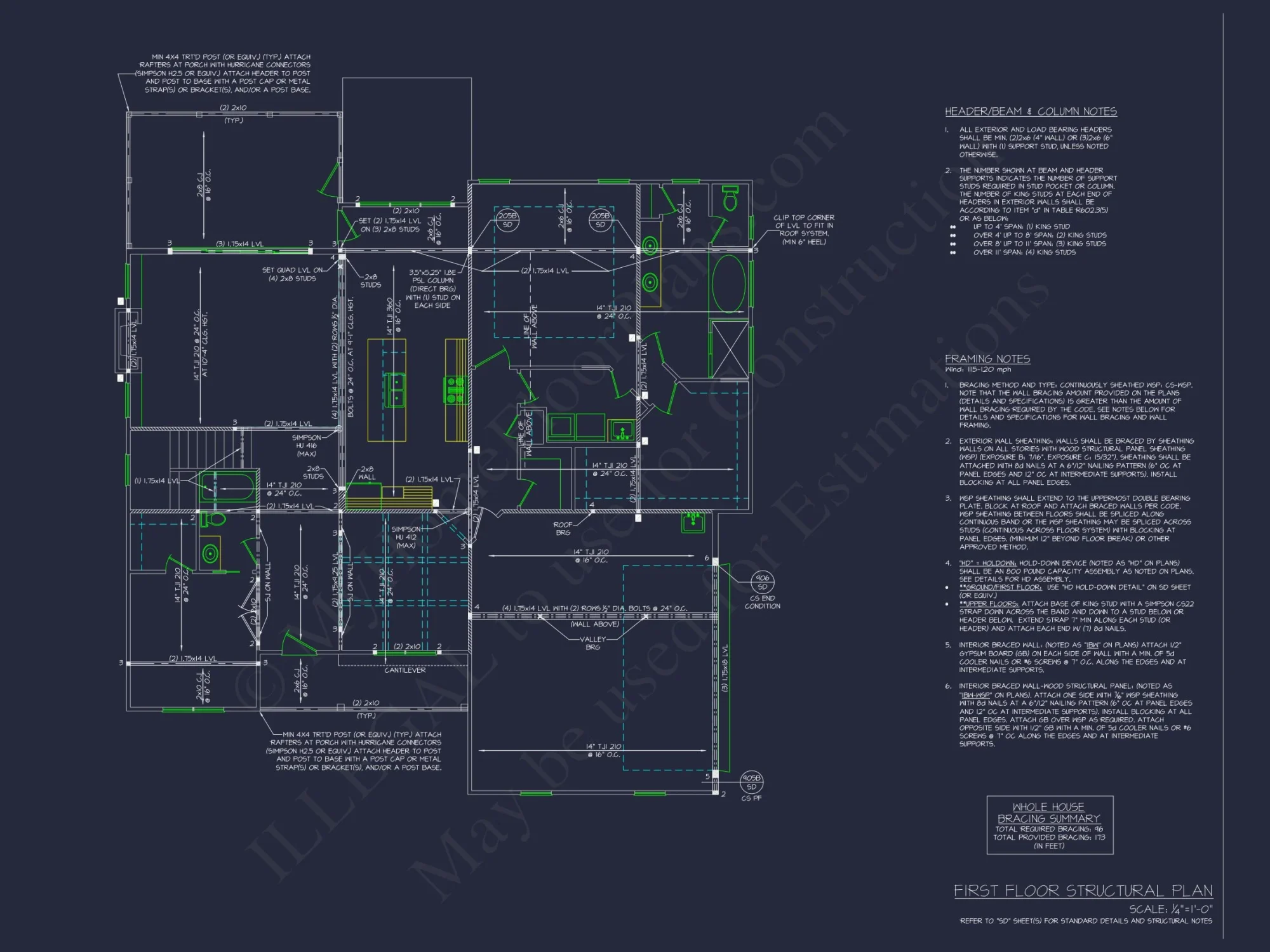 Elegant house Plan with 4 Bedrooms and CAD Blueprint Designs