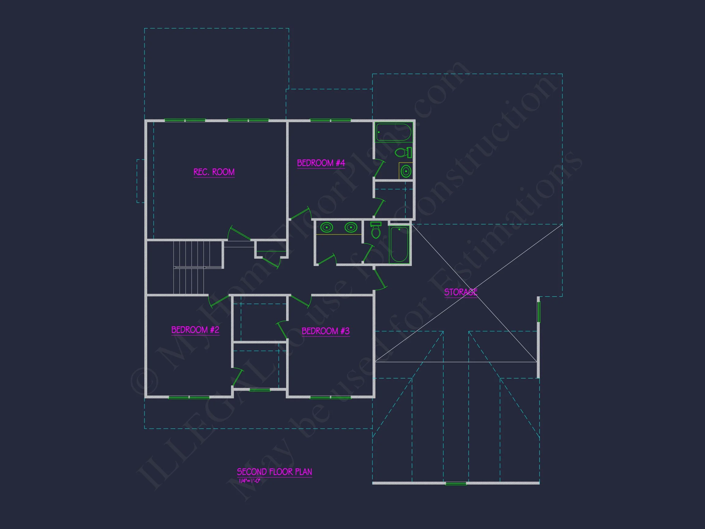 20-1738 HOUSE PLAN - Elegant House Plan with 4 Bedrooms and CAD Blueprint Designs 7 Elegant house Plan with 4 Bedrooms and CAD Blueprint Designs