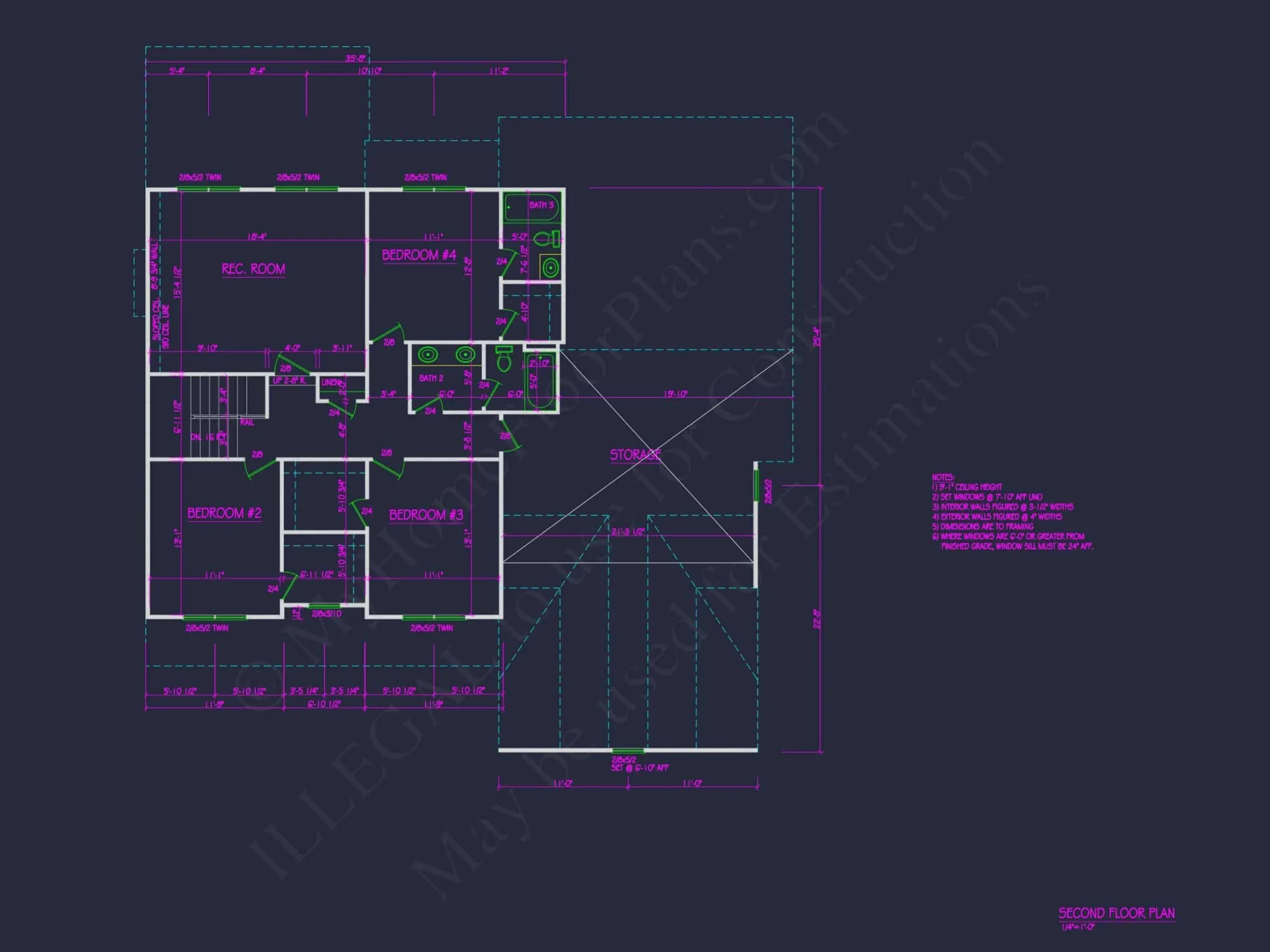Elegant house Plan with 4 Bedrooms and CAD Blueprint Designs
