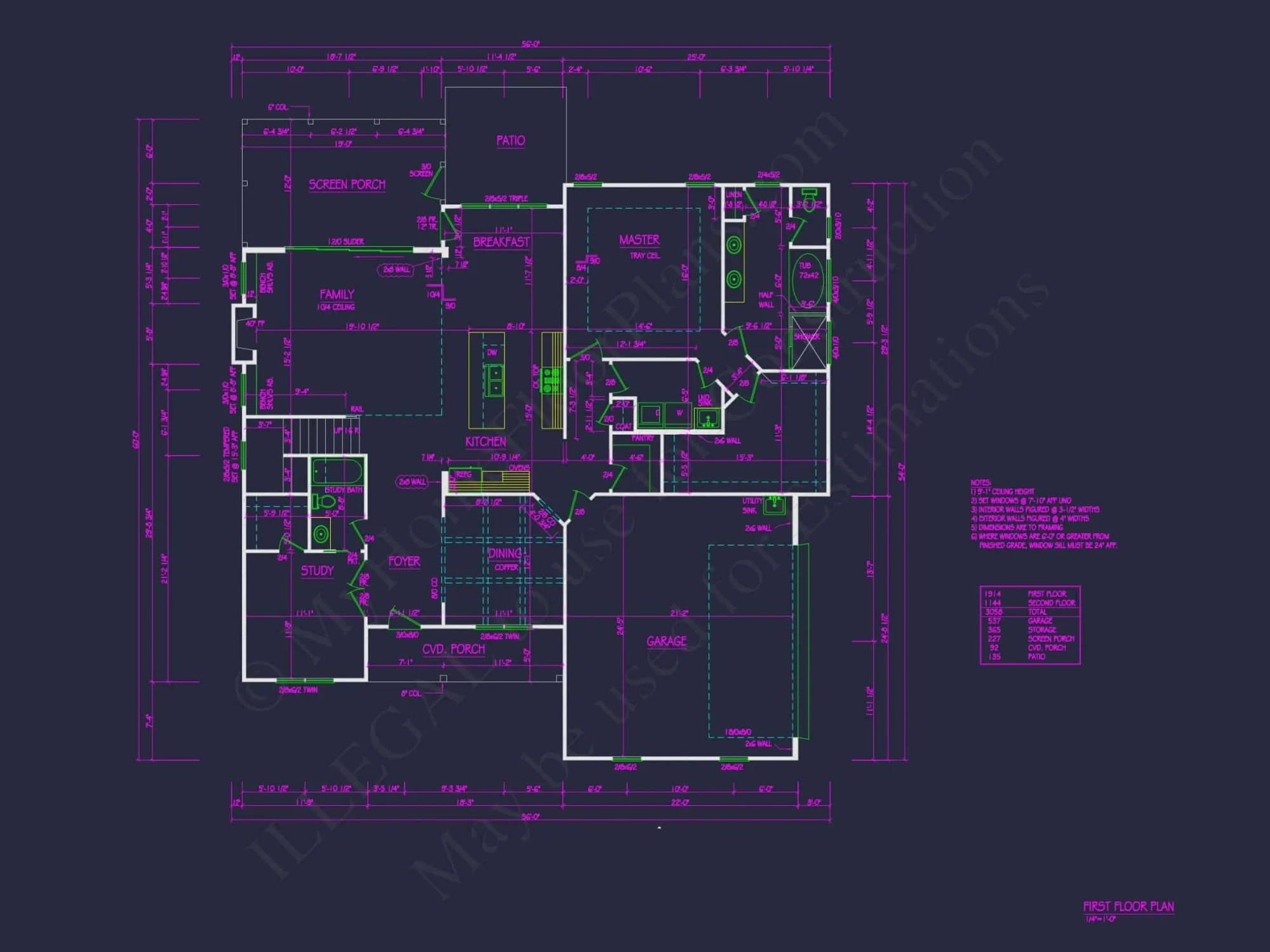 Elegant house Plan with 4 Bedrooms and CAD Blueprint Designs