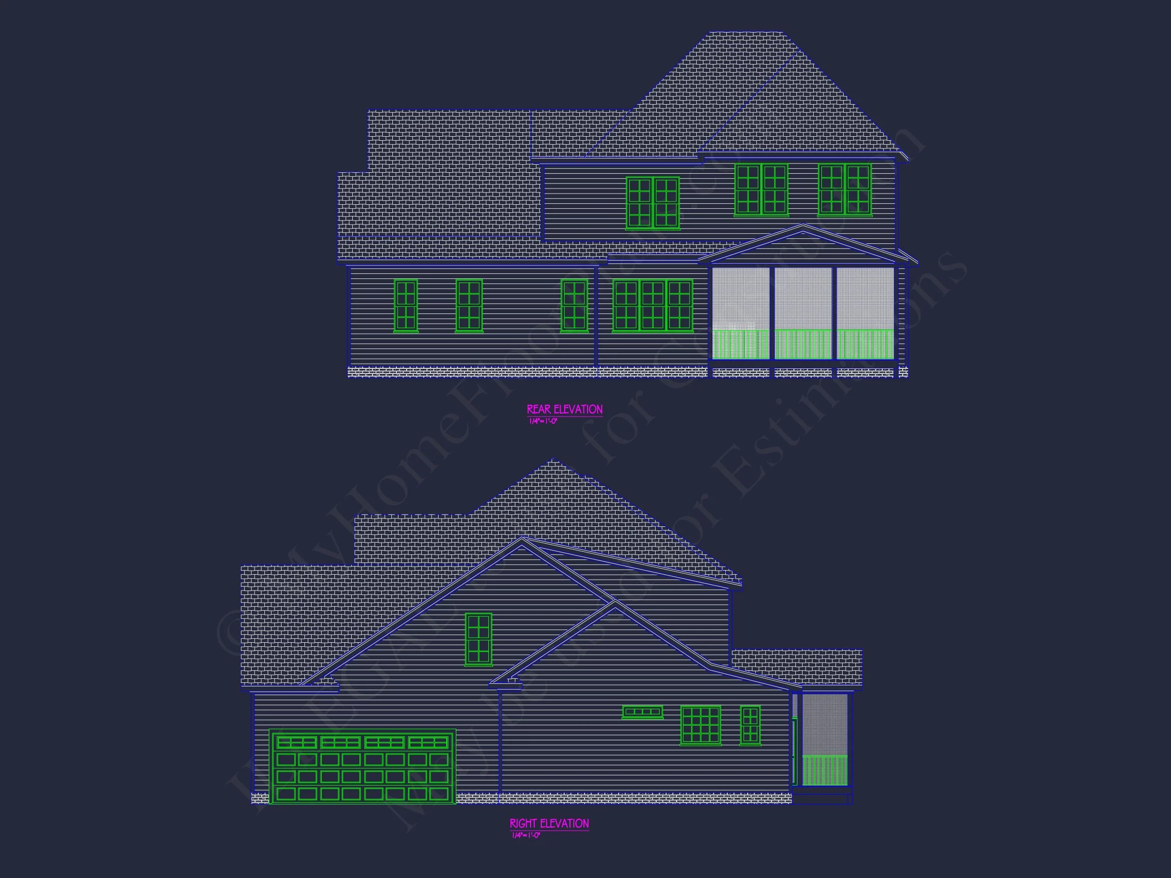 20-1738 HOUSE PLAN - Elegant House Plan with 4 Bedrooms and CAD Blueprint Designs 3 Elegant house Plan with 4 Bedrooms and CAD Blueprint Designs