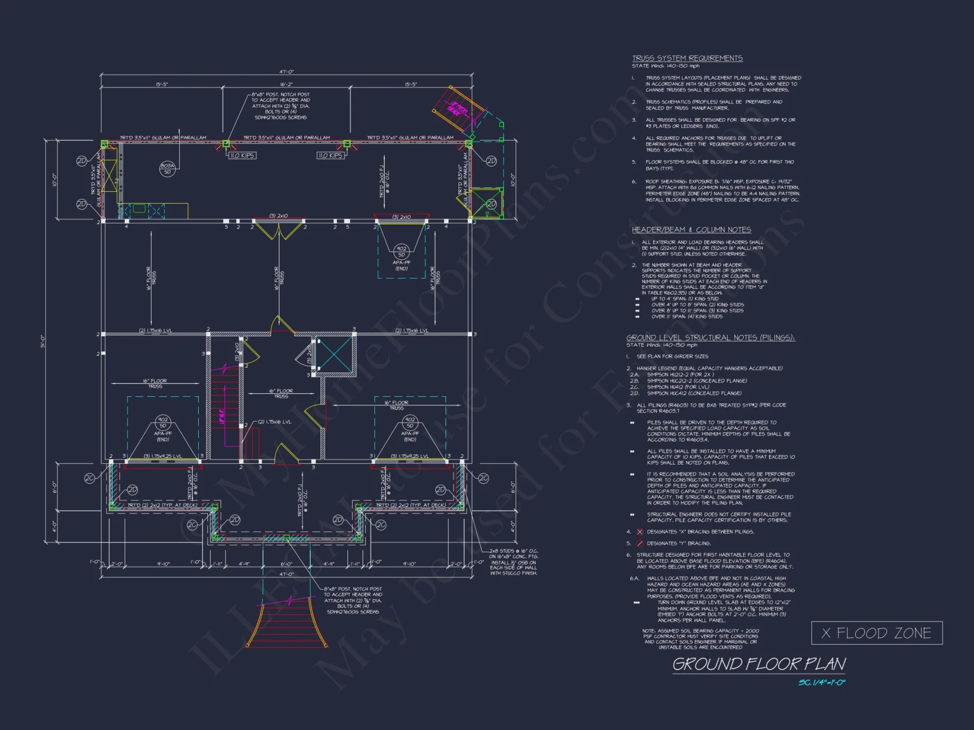 Modern house Blueprint with Stunning Coastal Floor Plan