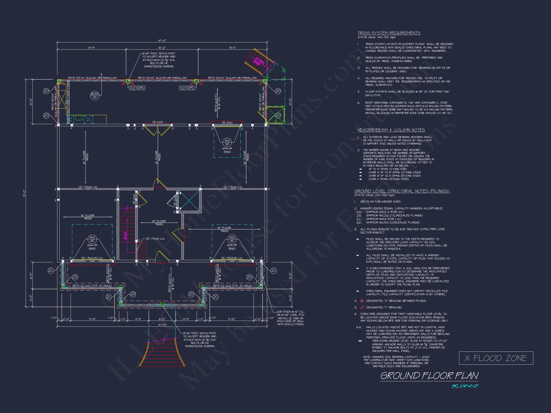 Modern house Blueprint with Stunning Coastal Floor Plan