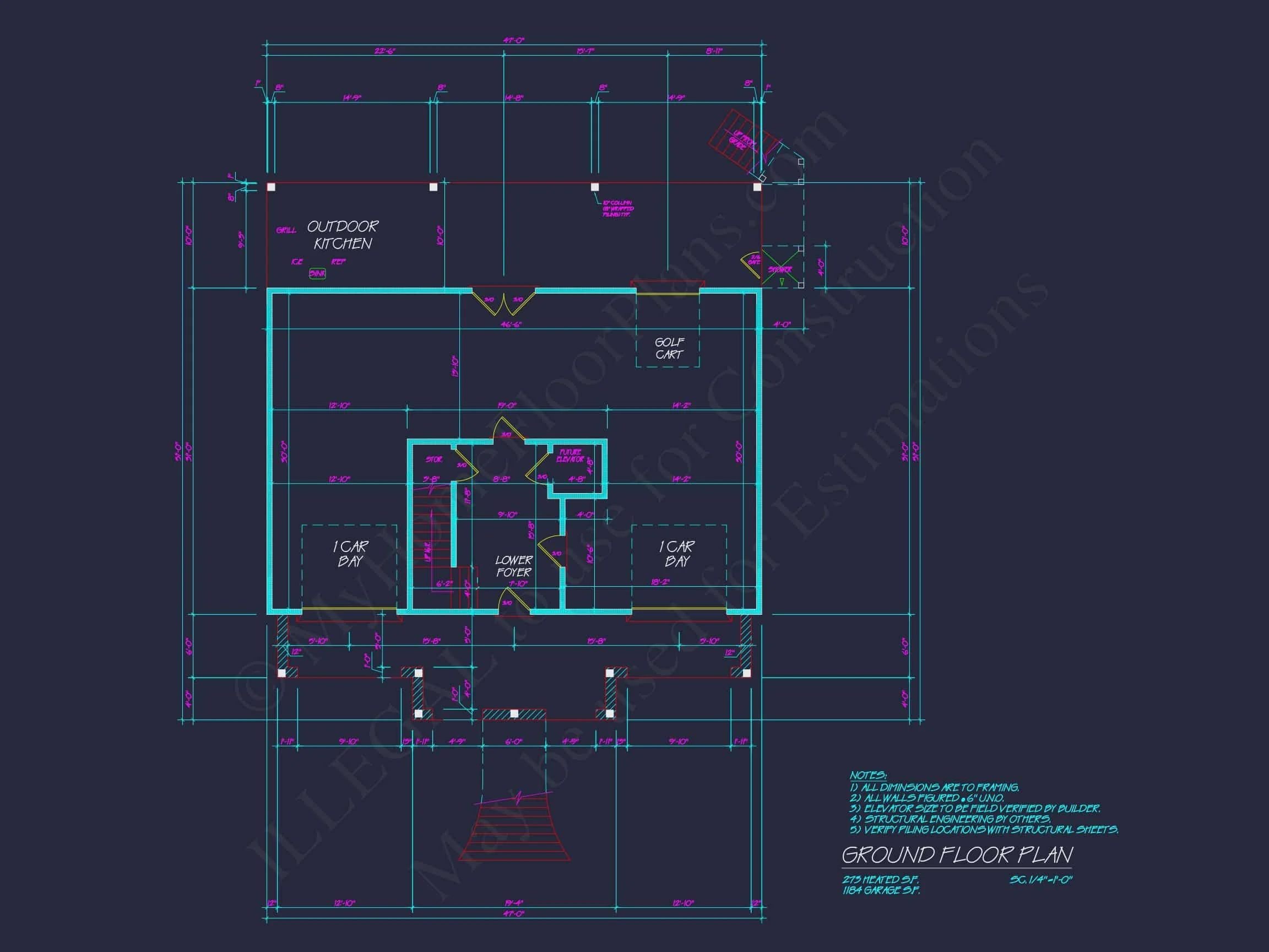 Modern house Blueprint with Stunning Coastal Floor Plan