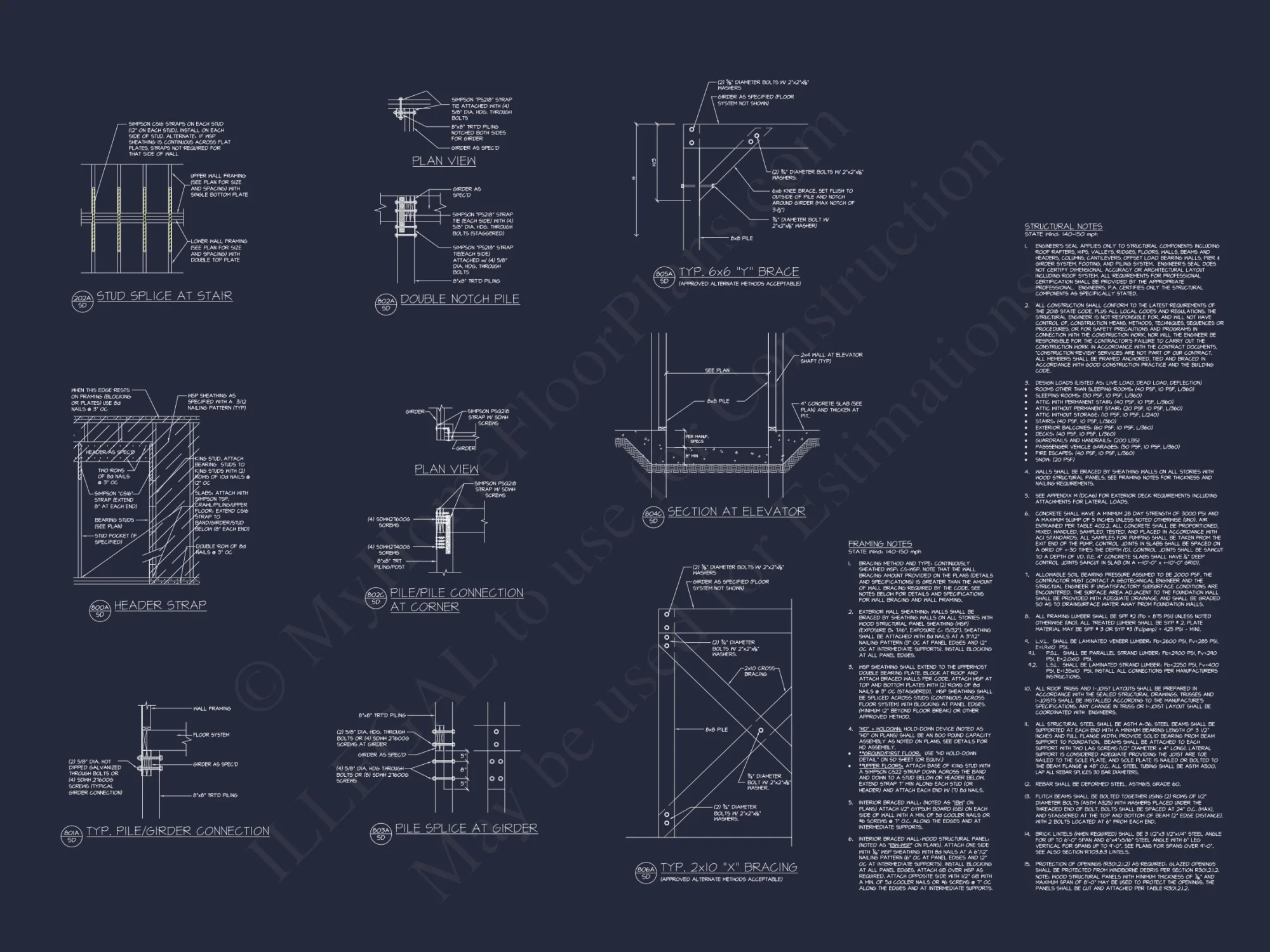 Coastal house Plan with 2 Floors and Modern CAD Designs