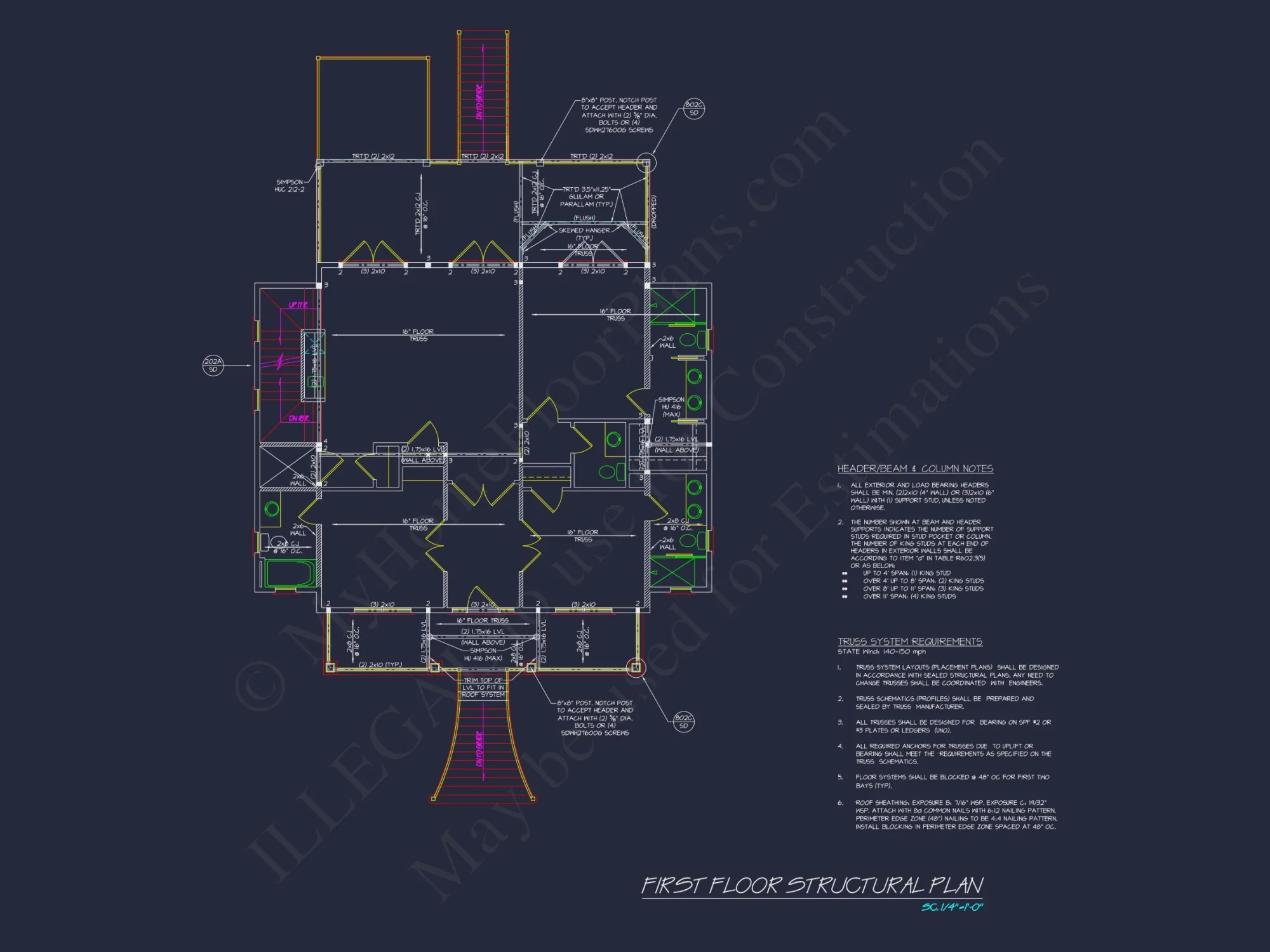 Coastal house Plan with 2 Floors and Modern CAD Designs