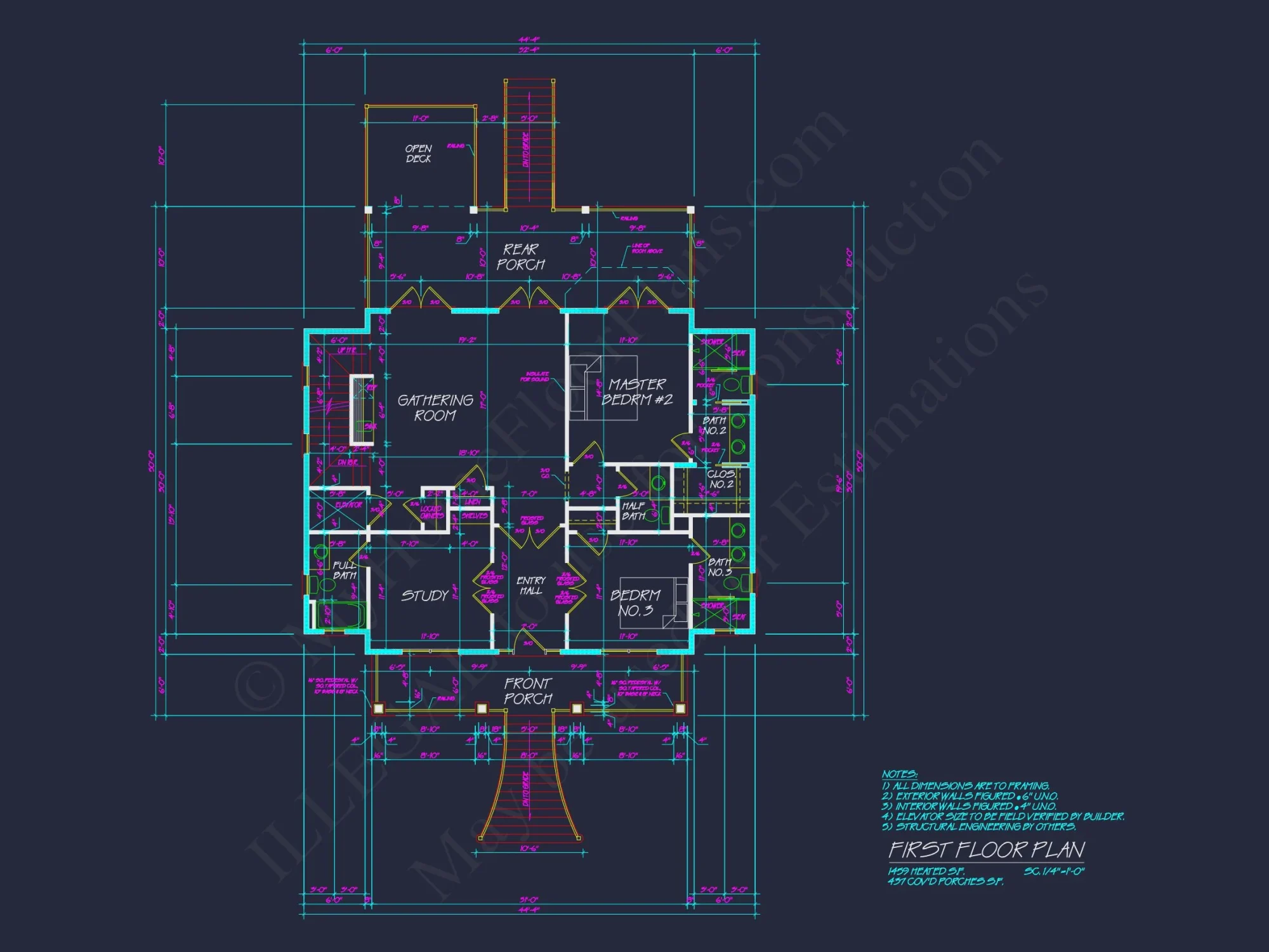 Coastal house Plan with 2 Floors and Modern CAD Designs