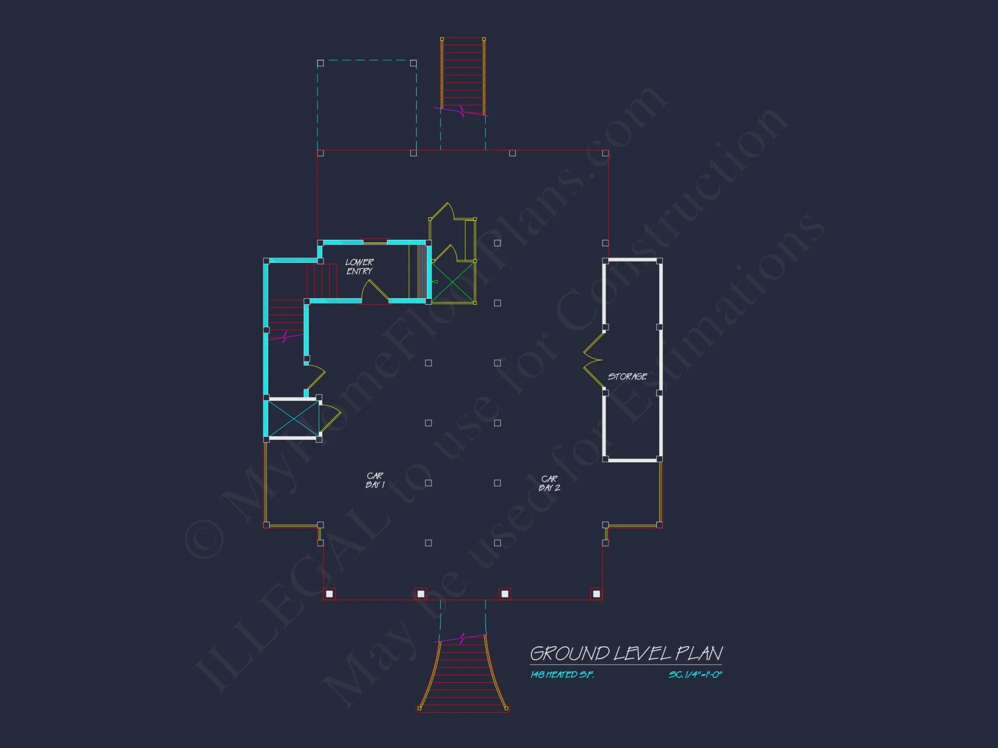 Coastal house Plan with 2 Floors and Modern CAD Designs