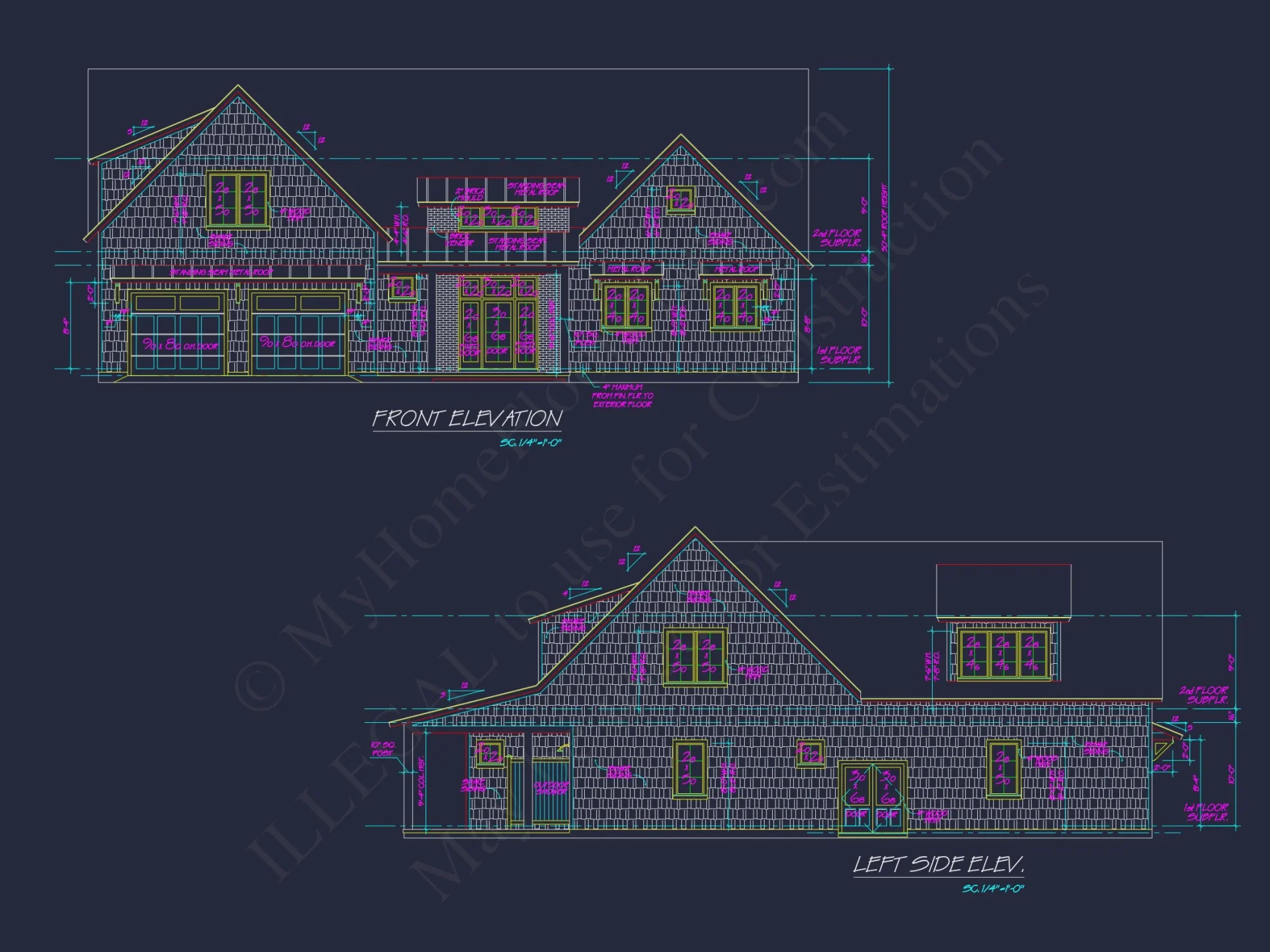 Modern Farmhouse house Plan with CAD Designs & Blueprint