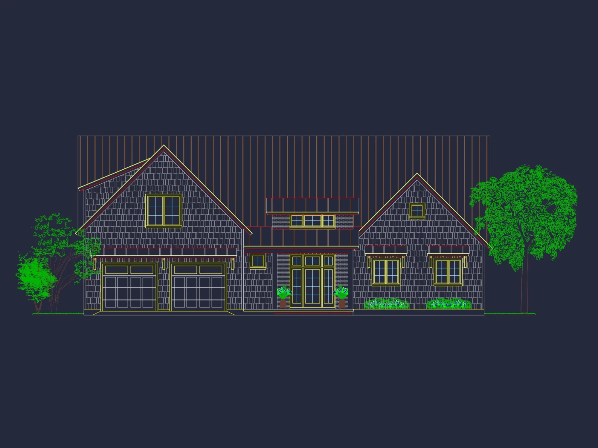 Modern Farmhouse house Plan with CAD Designs & Blueprint