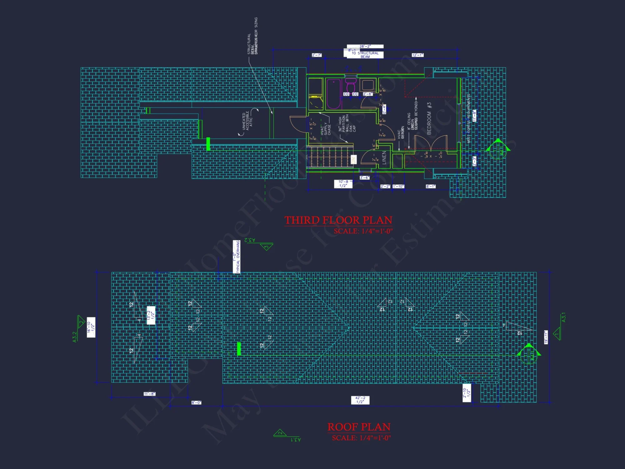 Efficient 3-Story house Floor Plan with CAD Architecture Designs
