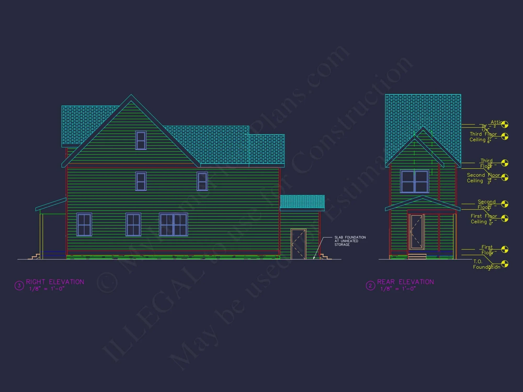 Efficient 3-Story house Floor Plan with CAD Architecture Designs