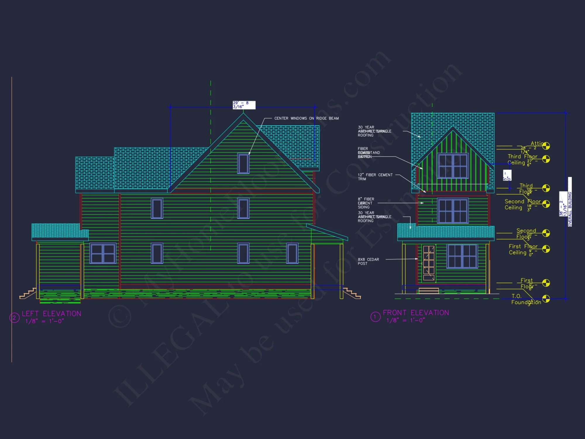 Efficient 3-Story house Floor Plan with CAD Architecture Designs