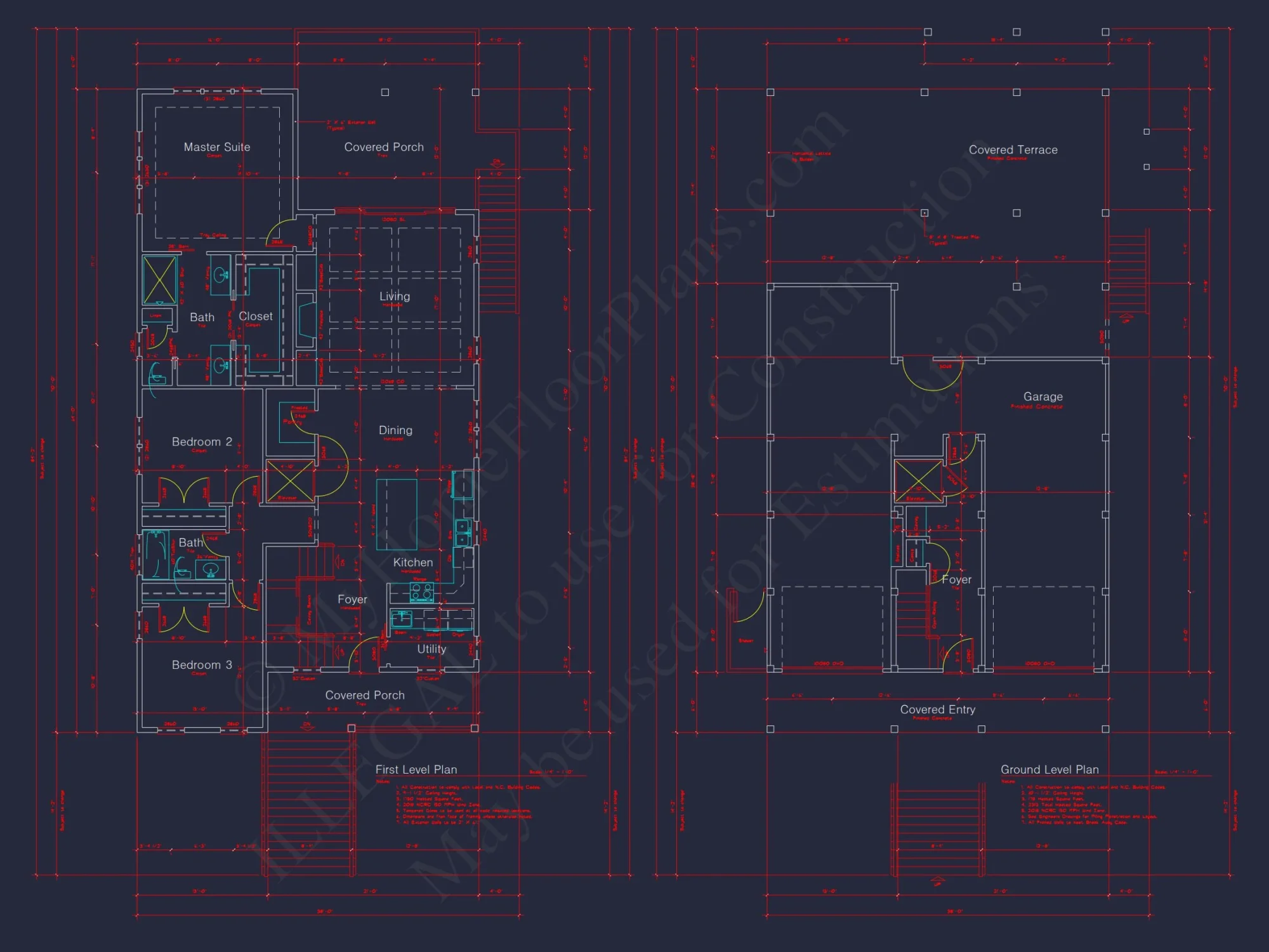 Modern Coastal house Plan with CAD Designs and Spacious Layout
