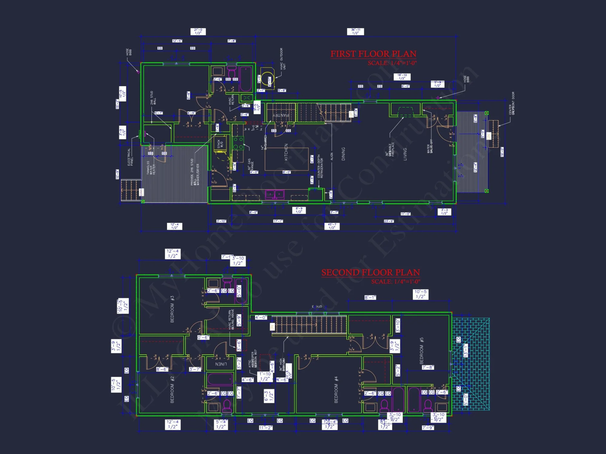 Craftsman house Plan with 5 Bedrooms and Open Floor Designs