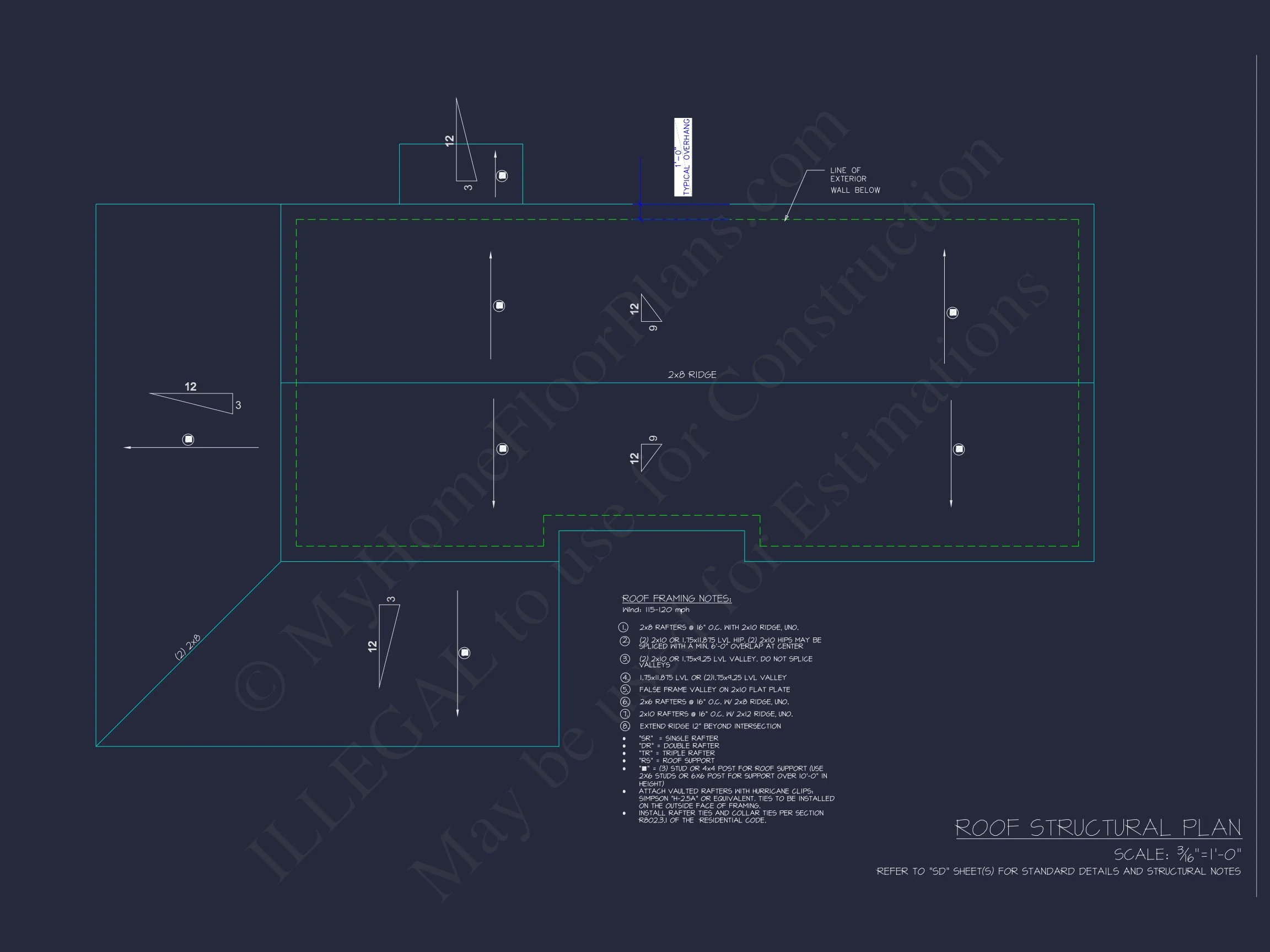 Efficient house Plan with CAD Designs and 3 Bedrooms