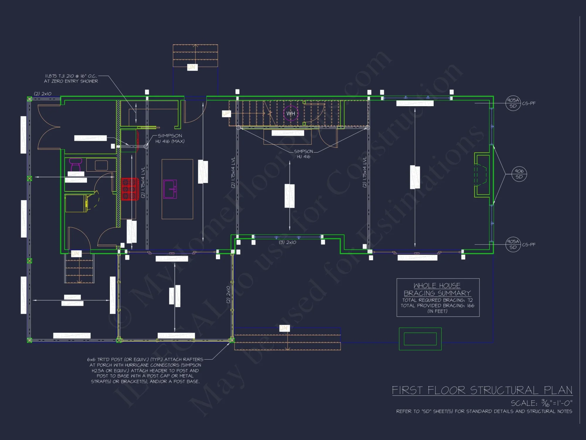 Efficient house Plan with CAD Designs and 3 Bedrooms