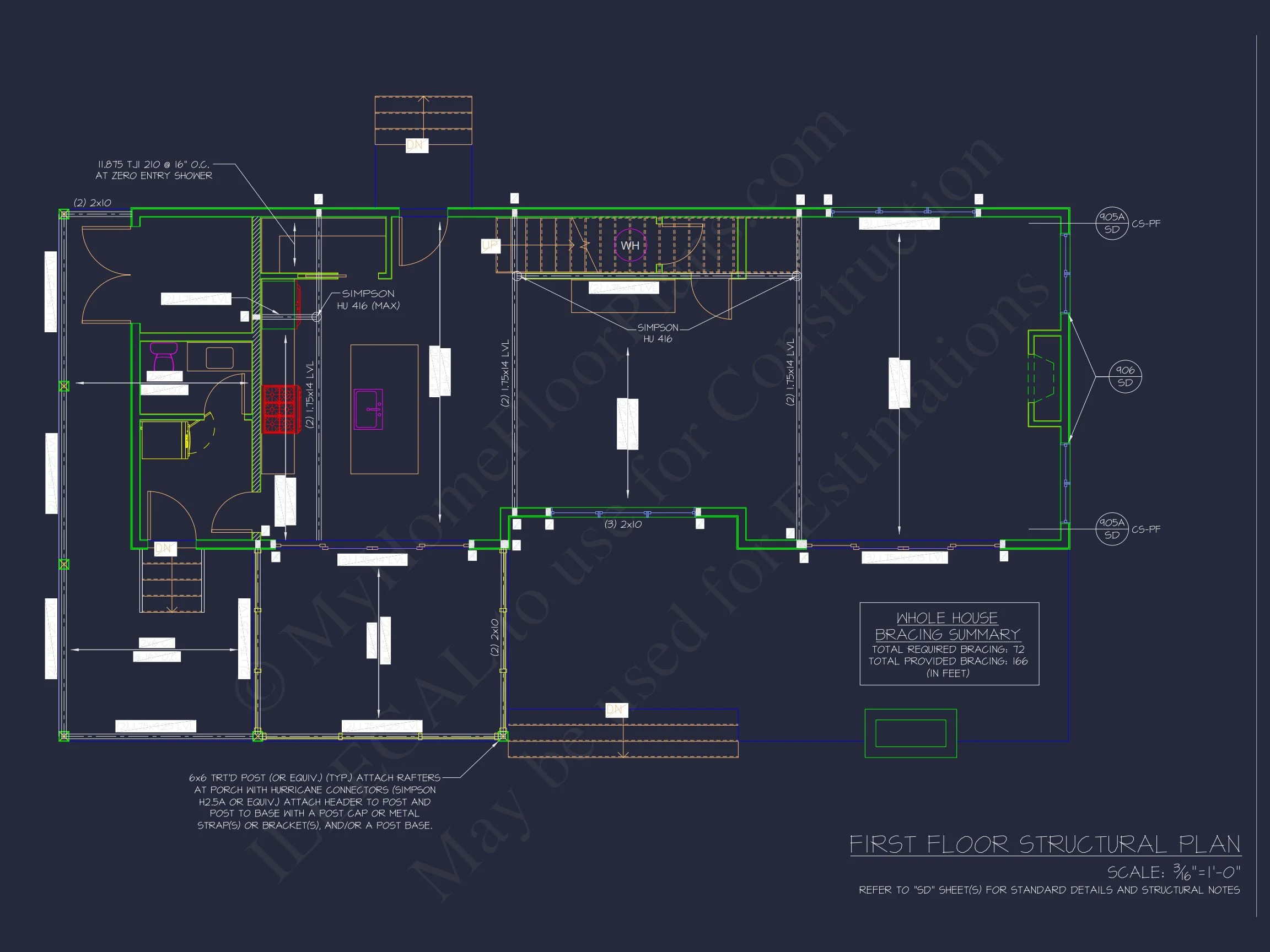 Efficient house Plan with CAD Designs and 3 Bedrooms