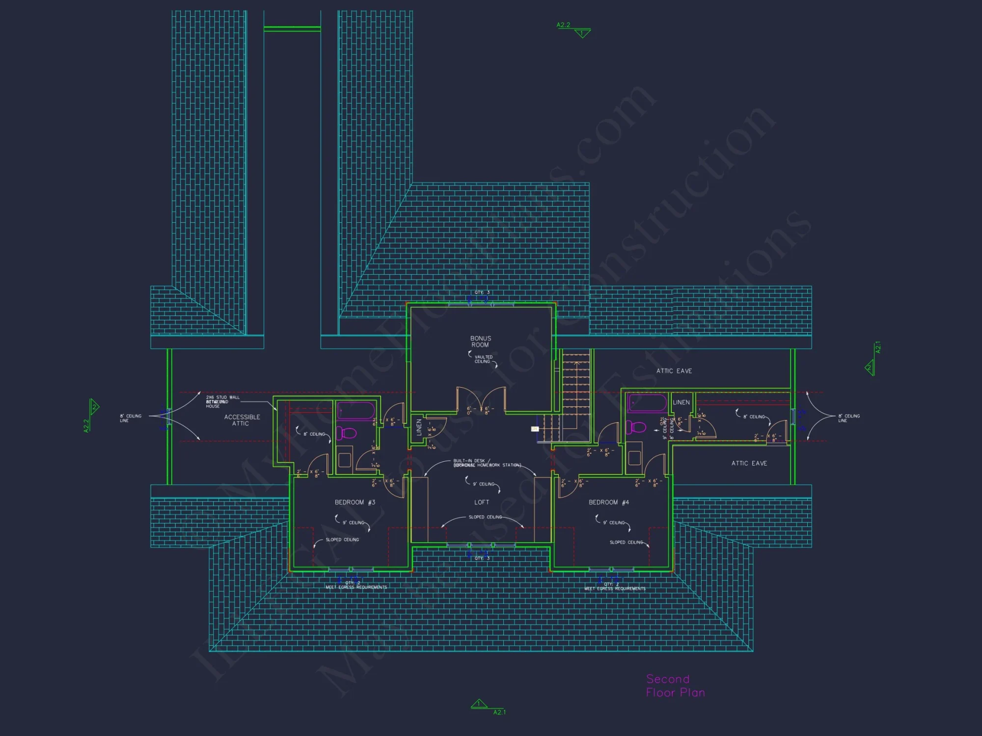Traditional Craftsman house Floor Plan with CAD Designs