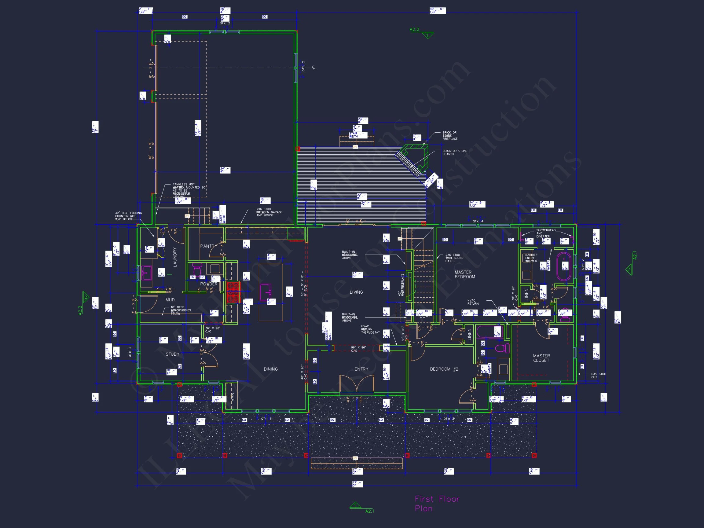 20-1573 HOUSE PLAN - Traditional Craftsman House Floor Plan with CAD Designs 5 Traditional Craftsman house Floor Plan with CAD Designs