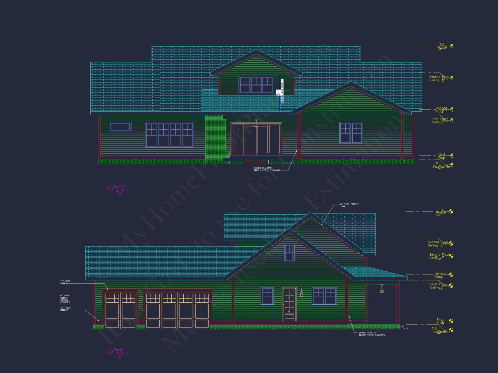 Traditional Craftsman house Floor Plan with CAD Designs