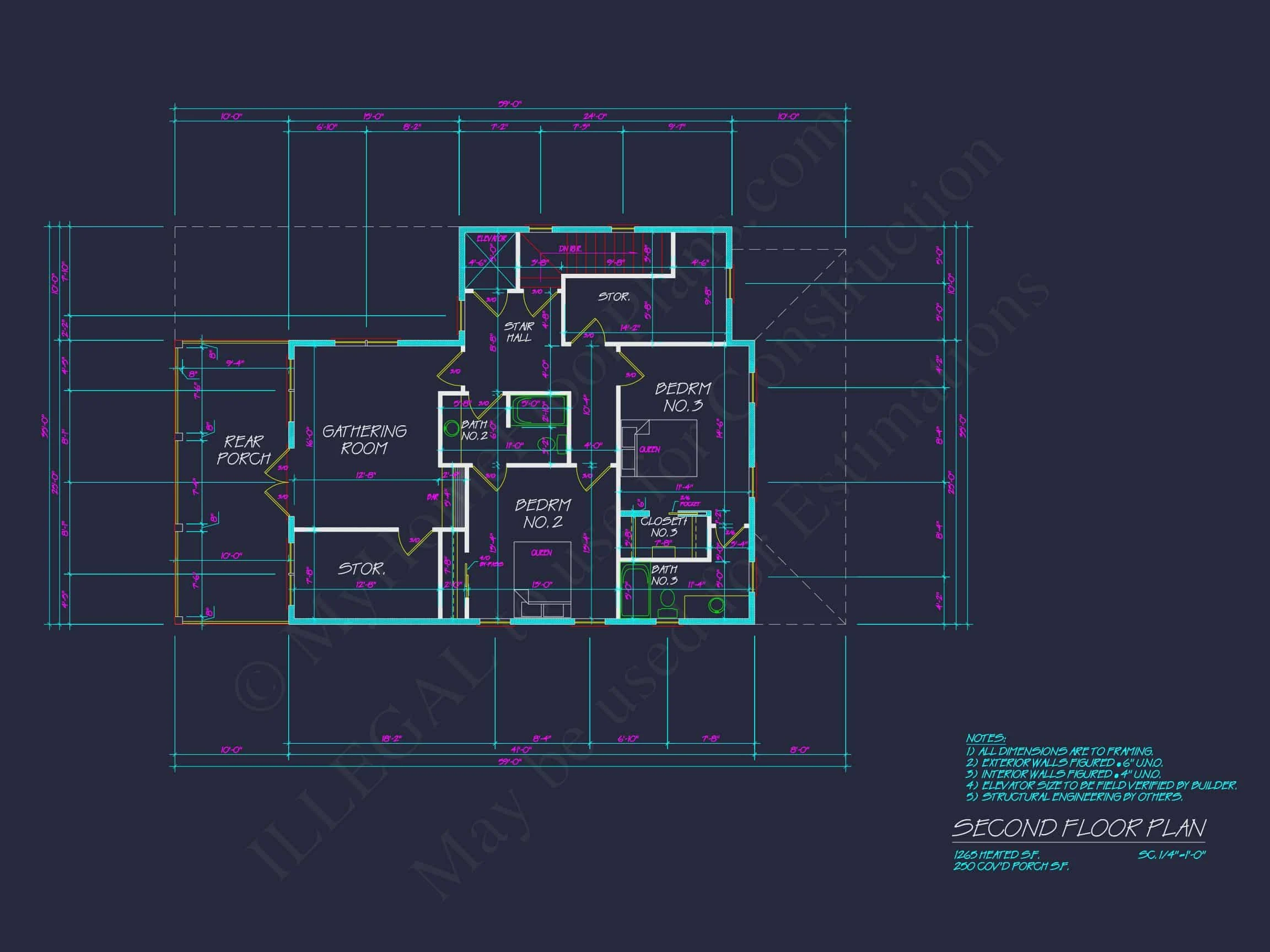 Elegant house Plan with 2-Story CAD Blueprint & Modern Designs