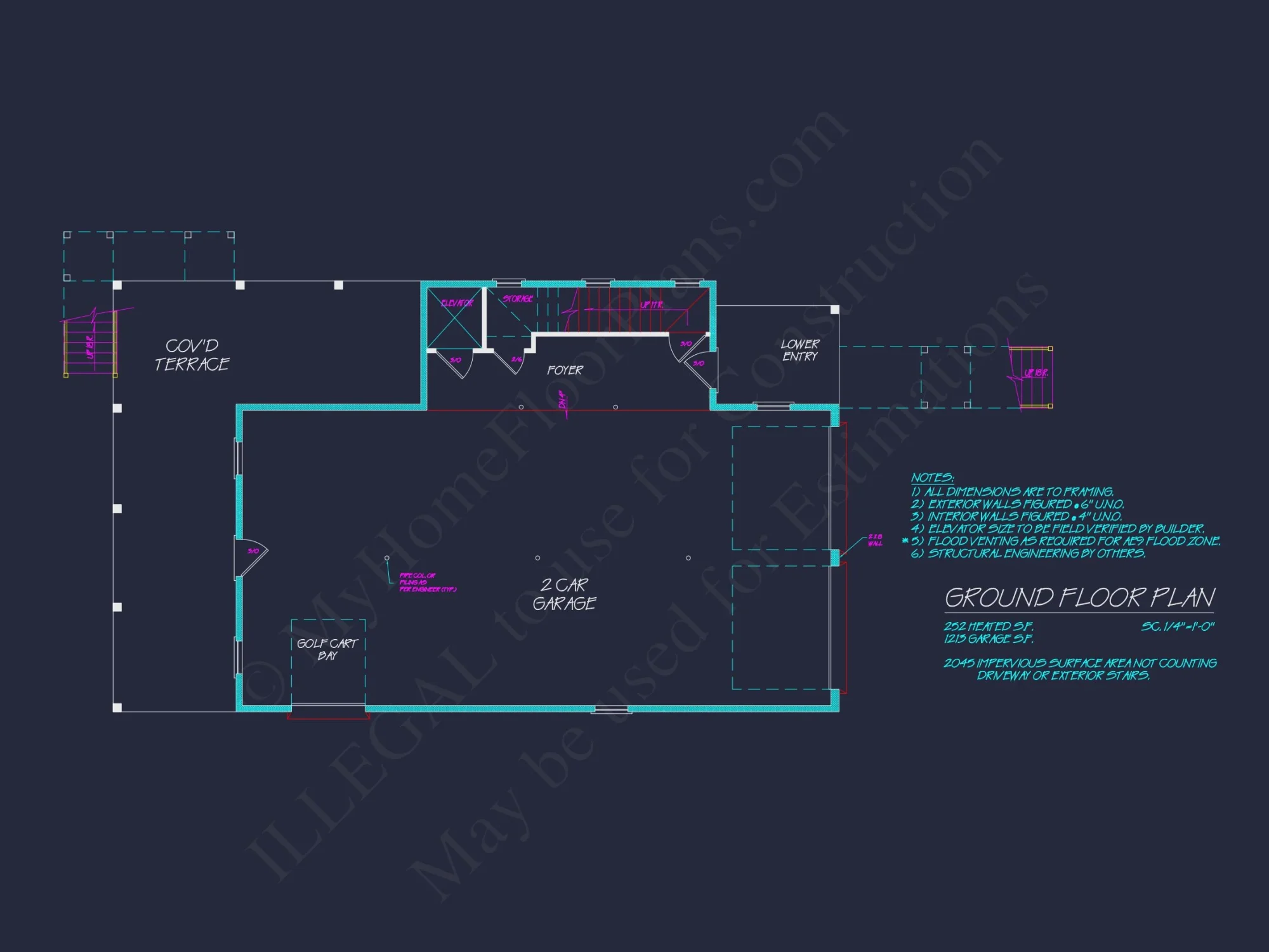 Elegant house Plan with 2-Story CAD Blueprint & Modern Designs
