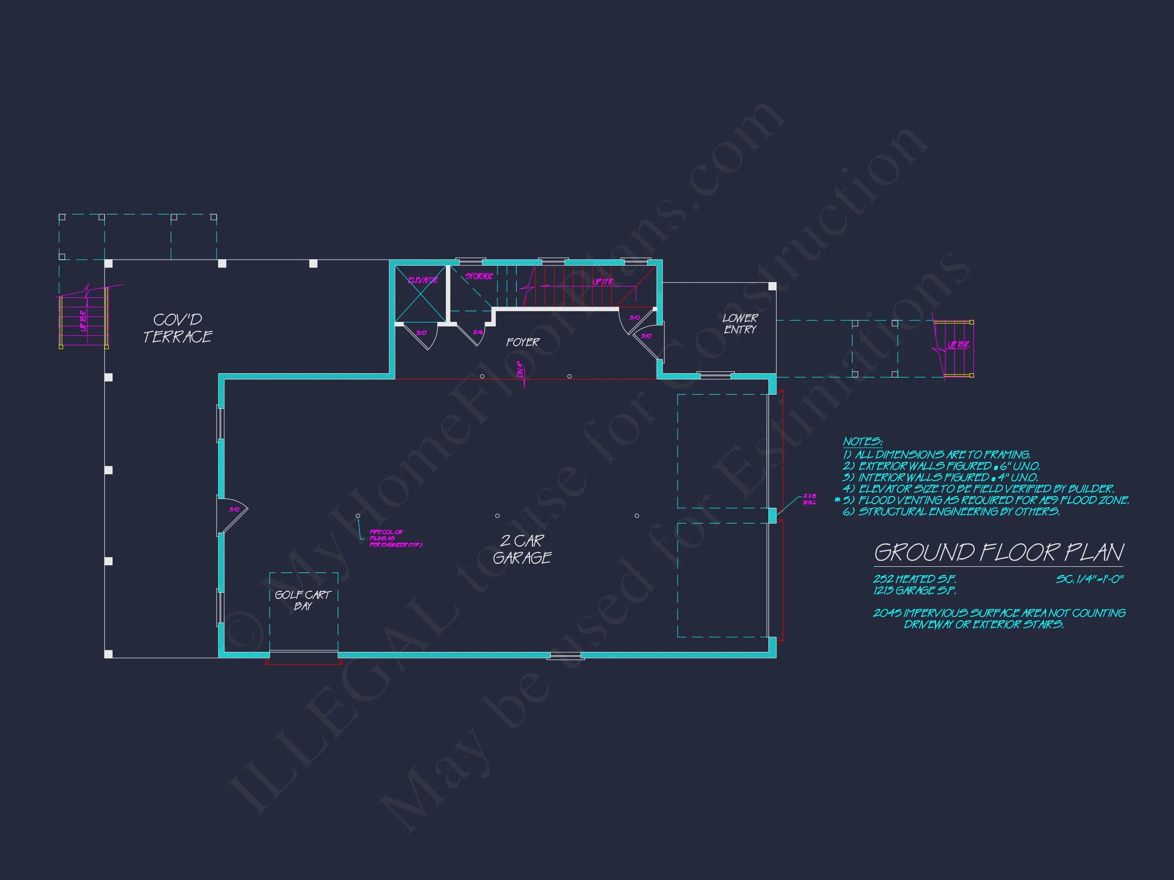 Elegant house Plan with 2-Story CAD Blueprint & Modern Designs